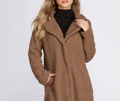 Extra Long Teddy Trench Coat - Lady Occasions