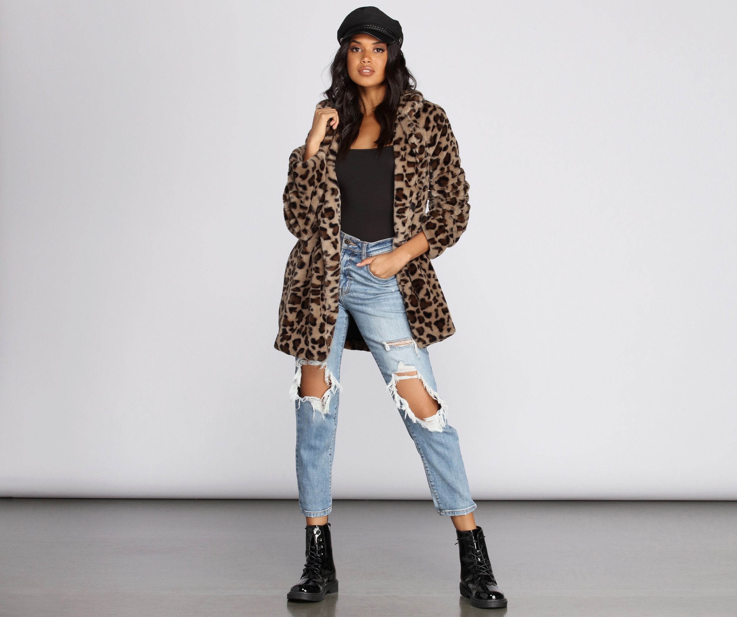 Fierce Leopard Faux Fur Jacket - Lady Occasions