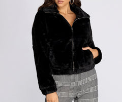 Bomber Babe Faux Fur Jacket - Lady Occasions