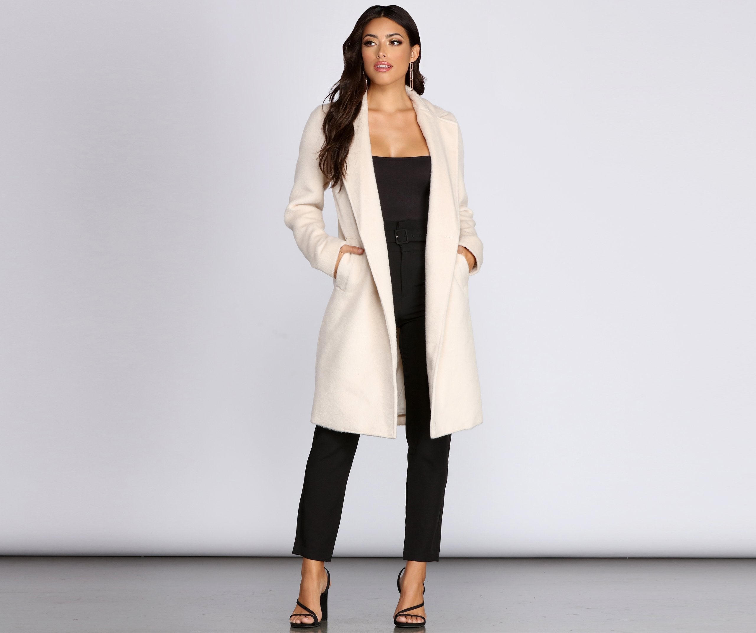Straight Elegance Long Fur Coat - Lady Occasions