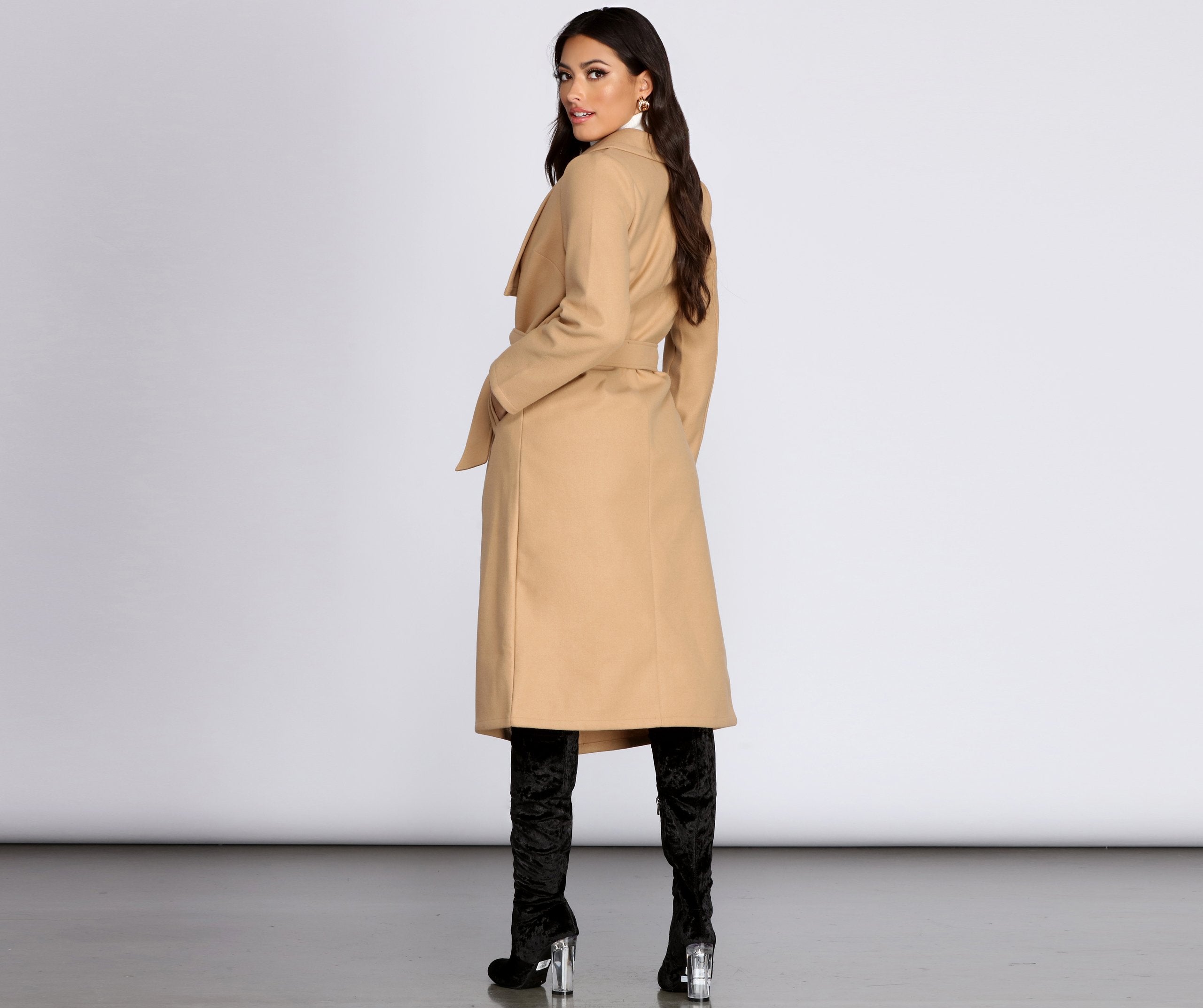 Taking Care Of Business Belted Coat - Lady Occasions
