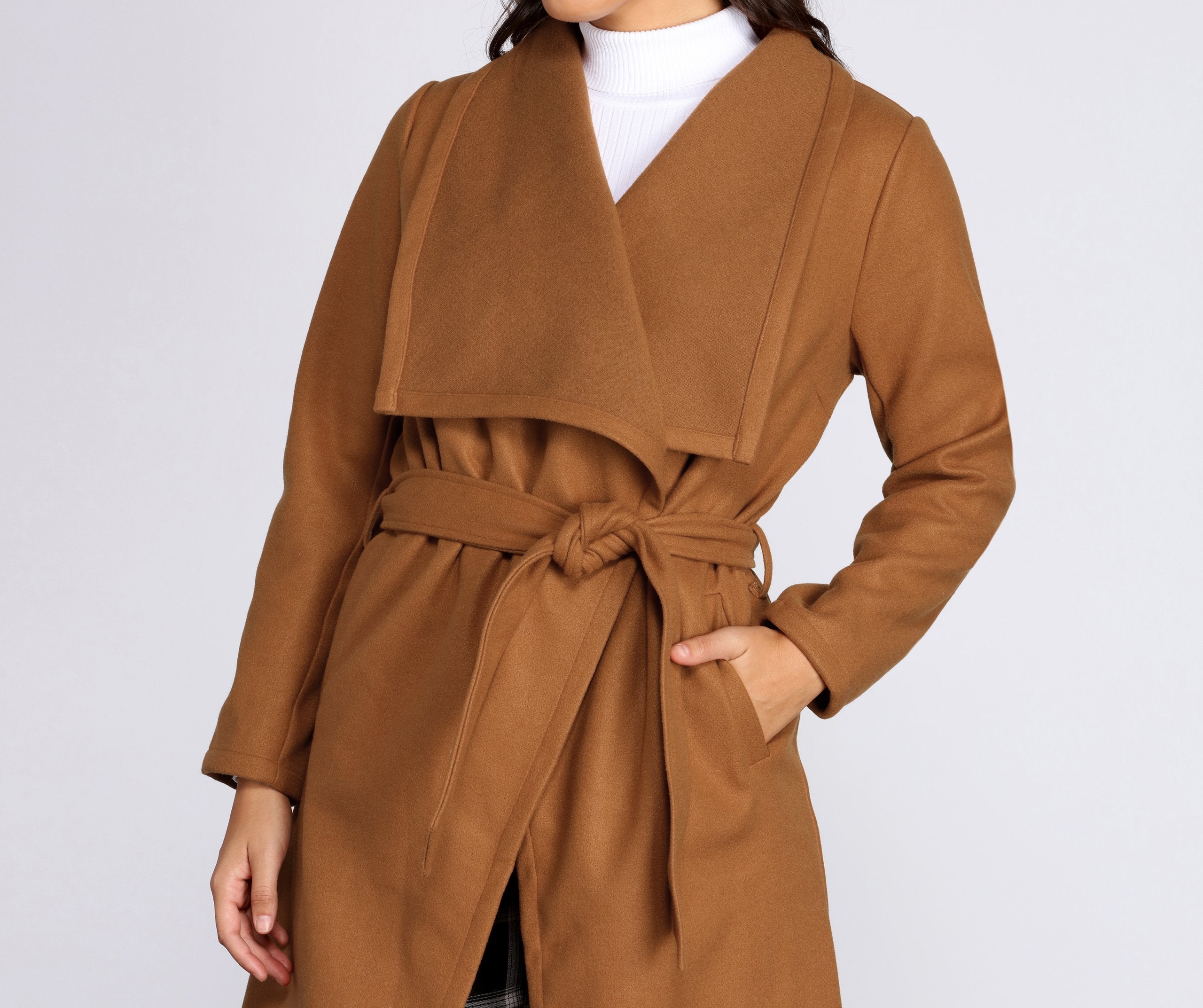 Taking Care Of Business Belted Coat - Lady Occasions