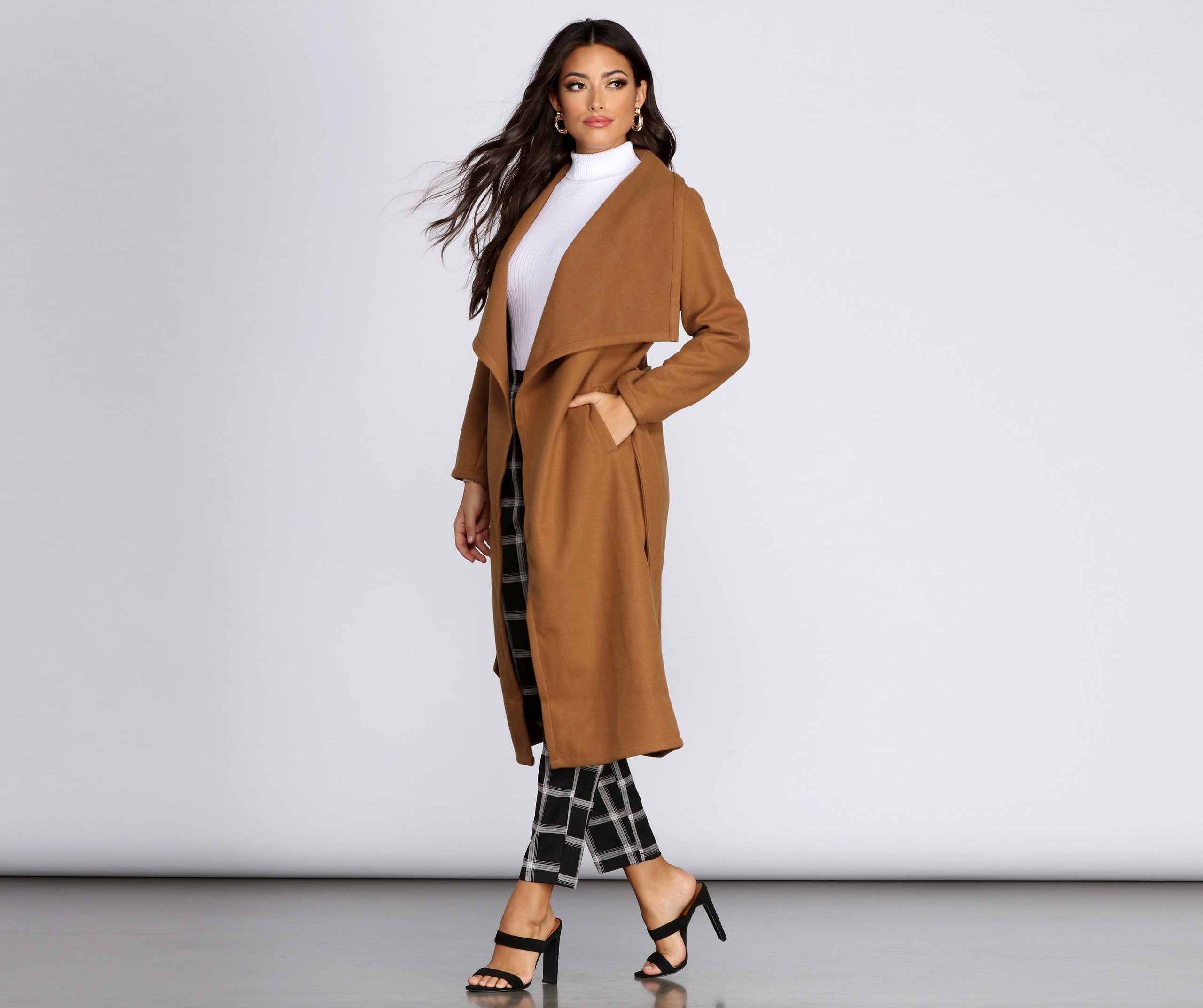 Taking Care Of Business Belted Coat - Lady Occasions