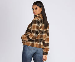 Pretty In Plaid Faux Fur Jacket - Lady Occasions