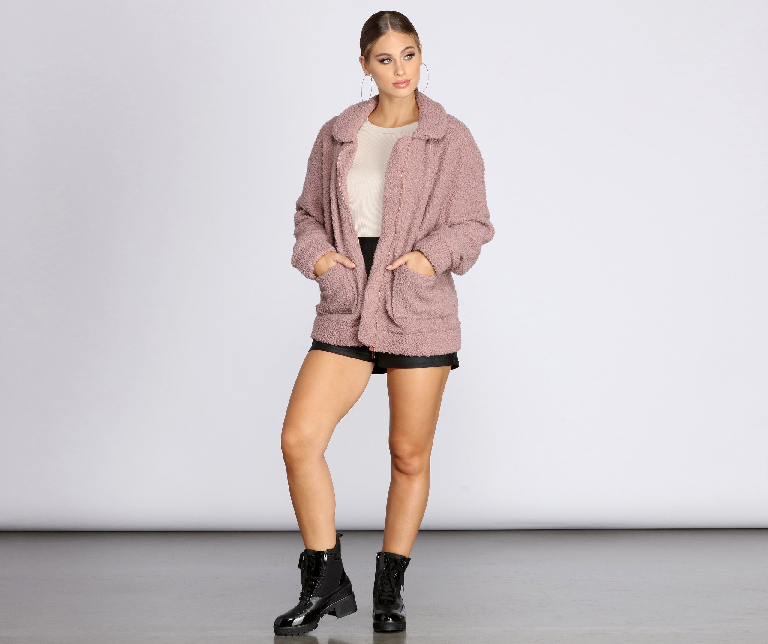 Oversized Teddy Jacket - Lady Occasions