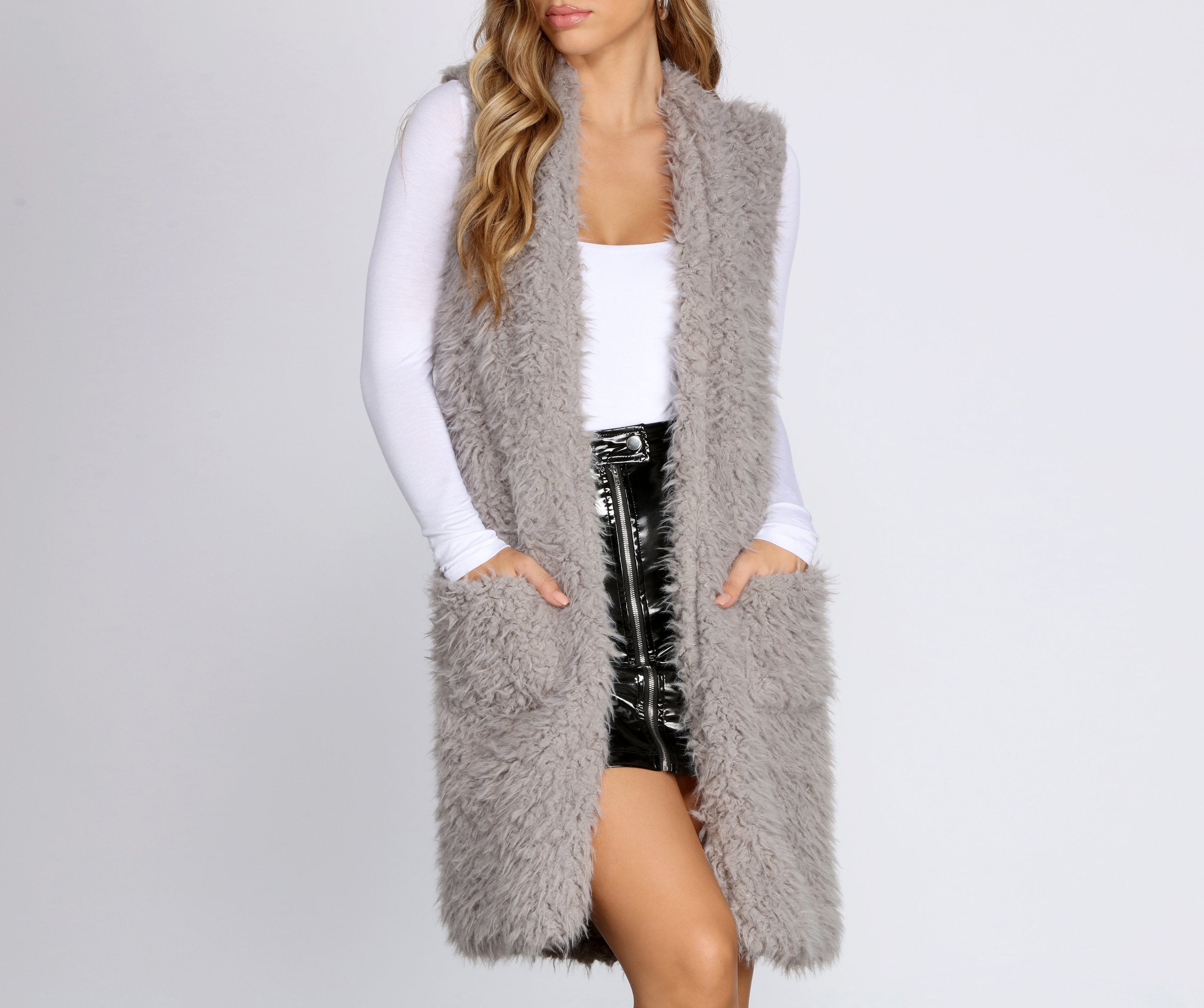 Love To Layer Long Faux Fur Vest - Lady Occasions