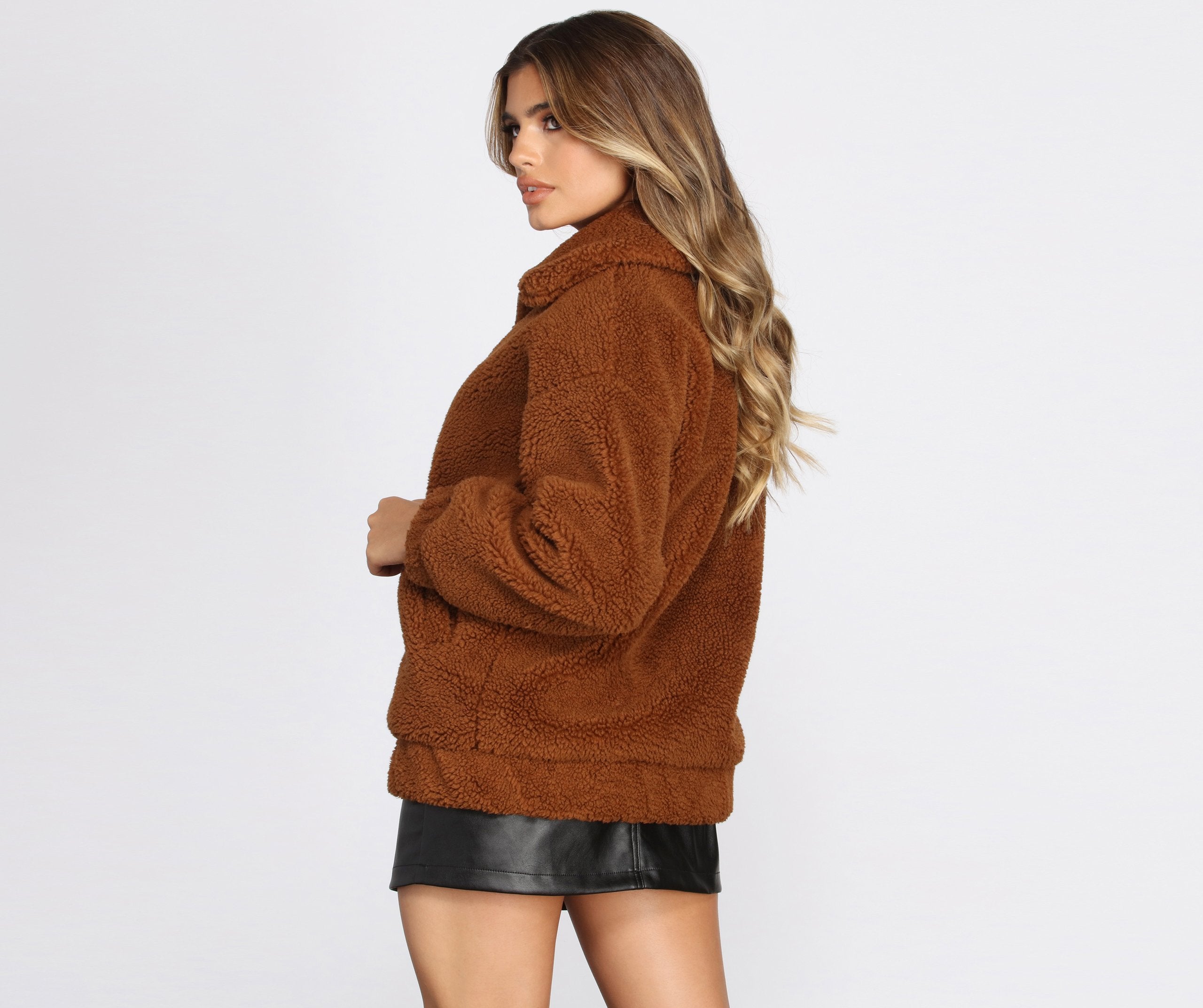 On It Over-sized Teddy Jacket - Lady Occasions