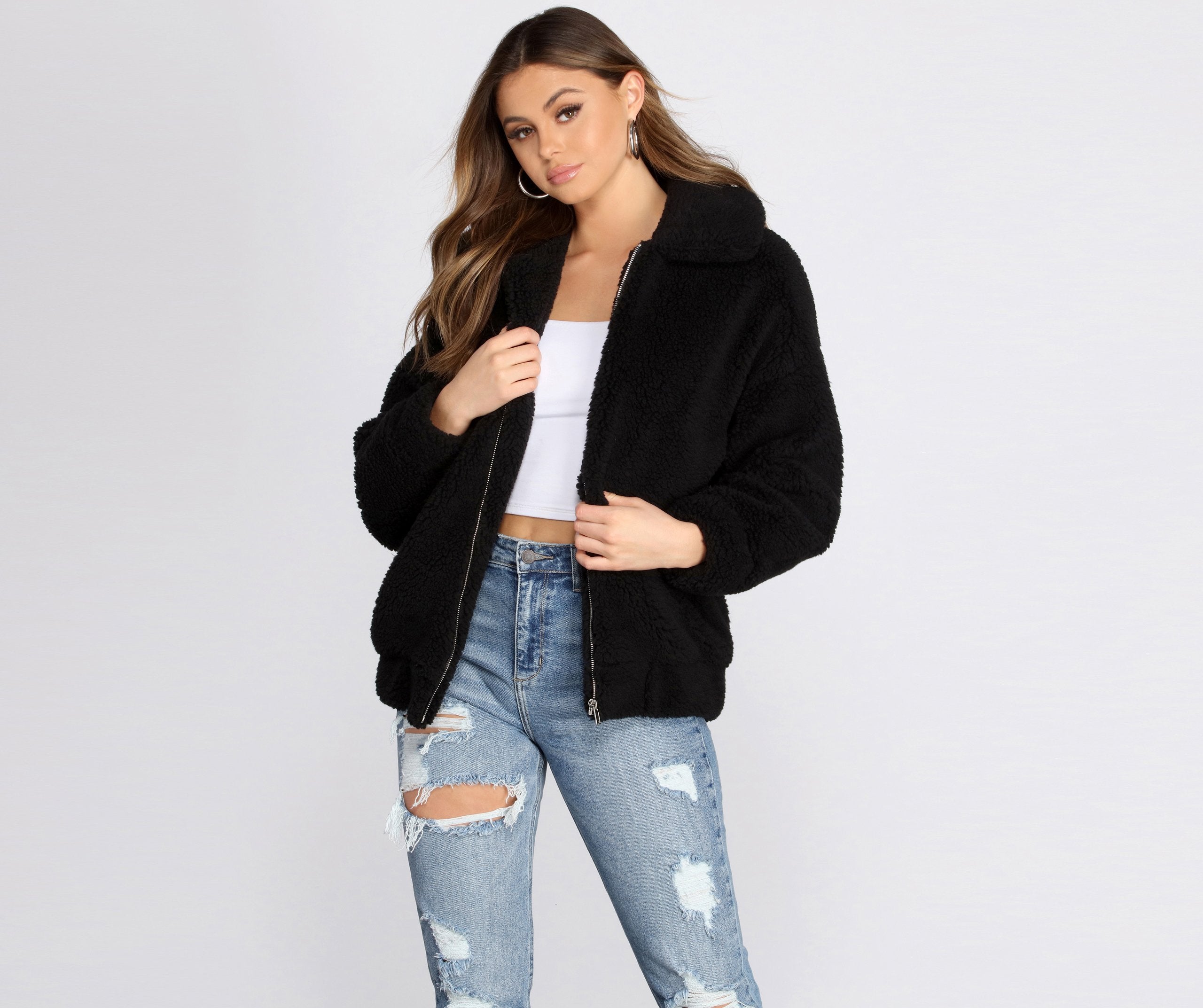 On It Over-sized Teddy Jacket - Lady Occasions