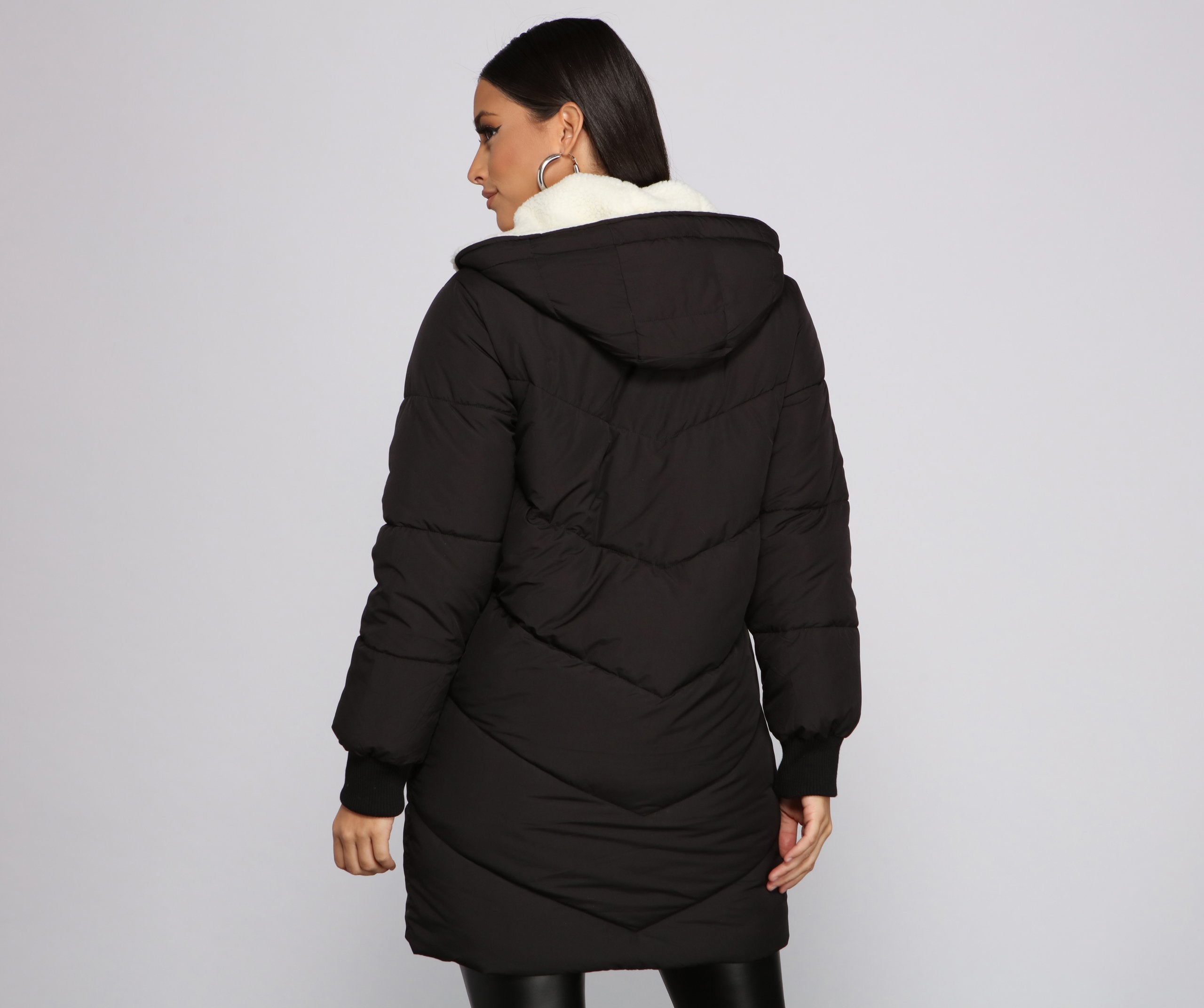 Cozy Up Long Line Puffer Jacket - Lady Occasions