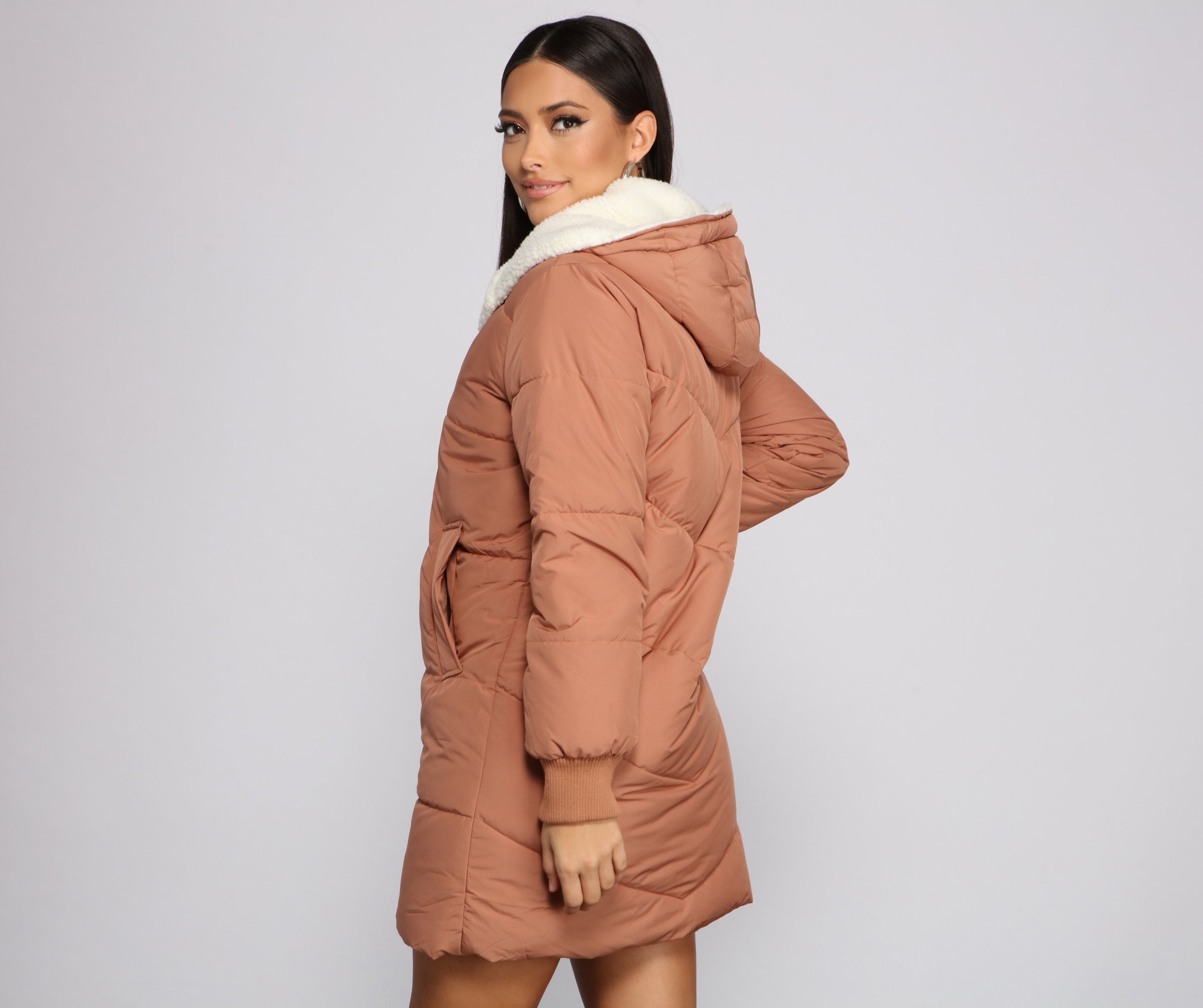 Cozy Up Long Line Puffer Jacket - Lady Occasions