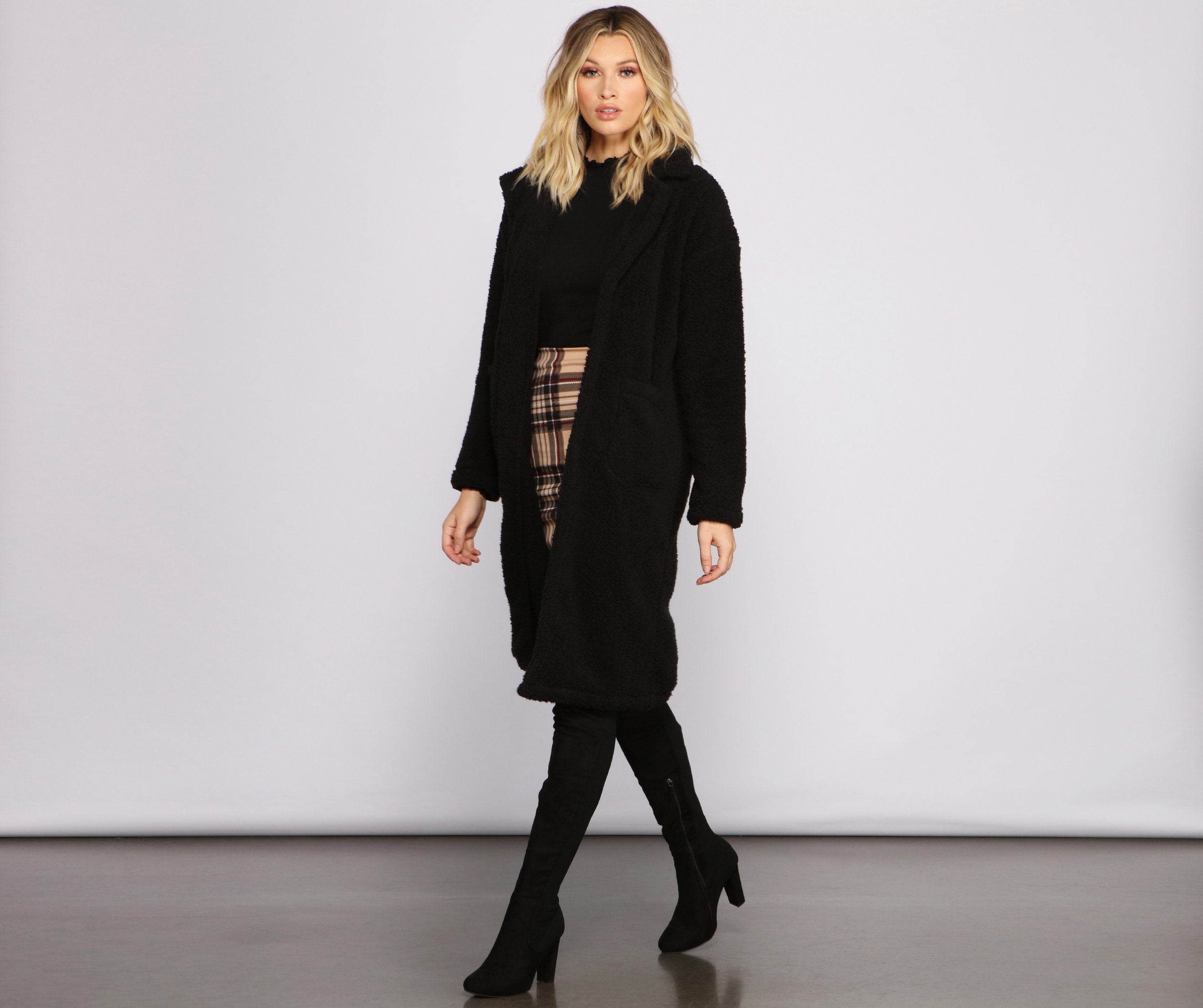 Fuzzy Fleece Long Teddy Coat - Lady Occasions