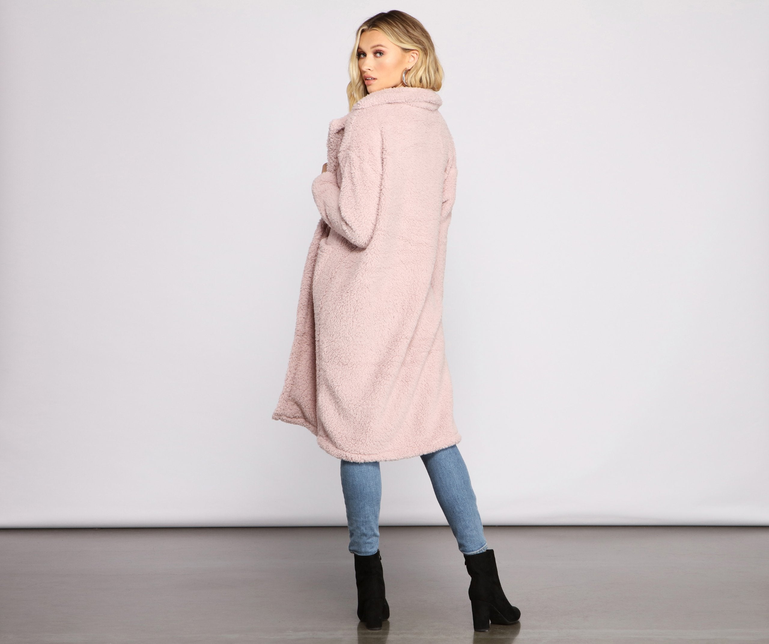 Fuzzy Fleece Long Teddy Coat - Lady Occasions