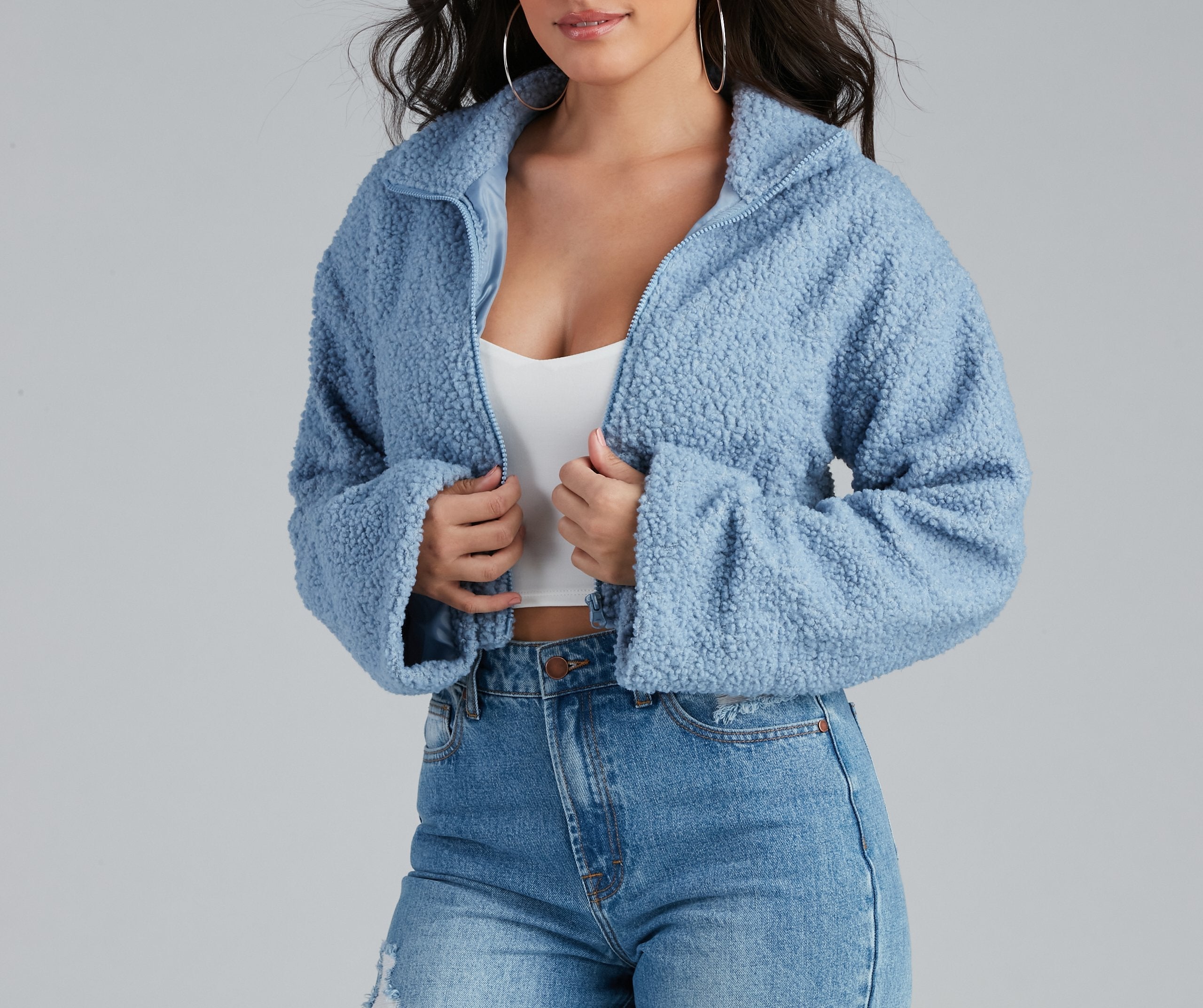 Keep It Chic Sherpa Cropped Jacket - Lady Occasions