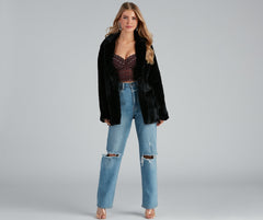 Layered In Luxe Faux Fur Coat - Lady Occasions