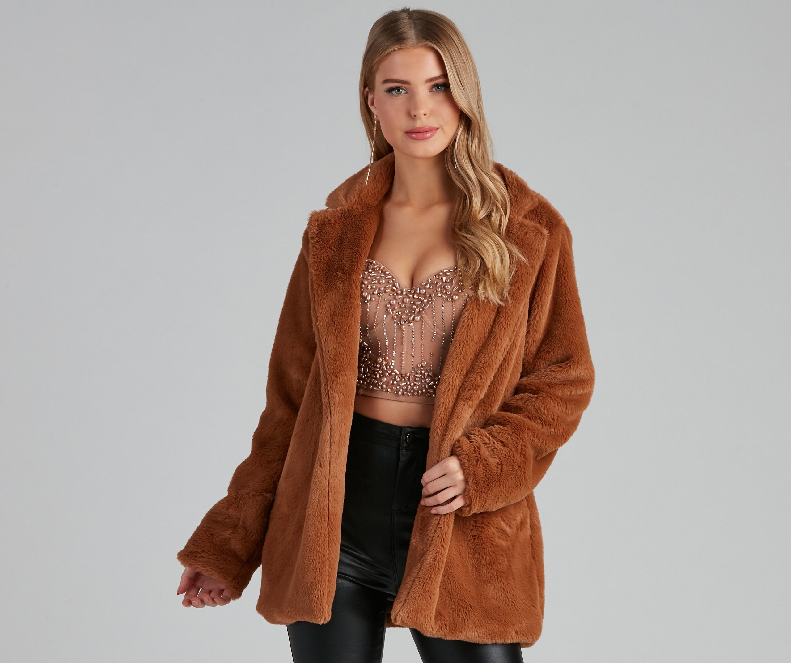 Layered In Luxe Faux Fur Coat - Lady Occasions