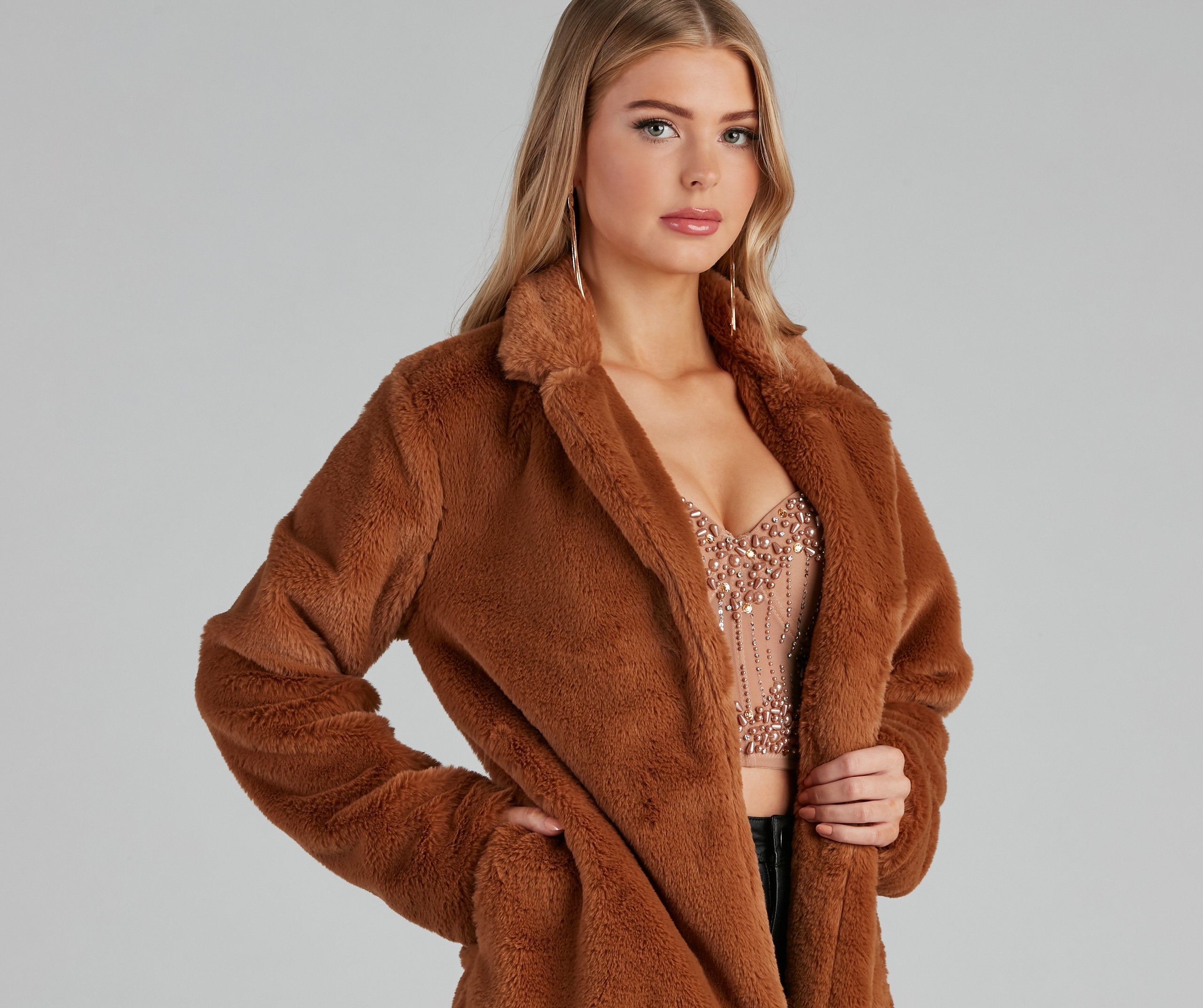 Layered In Luxe Faux Fur Coat - Lady Occasions