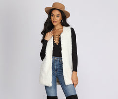 Pretty And Posh Faux Fur Vest - Lady Occasions