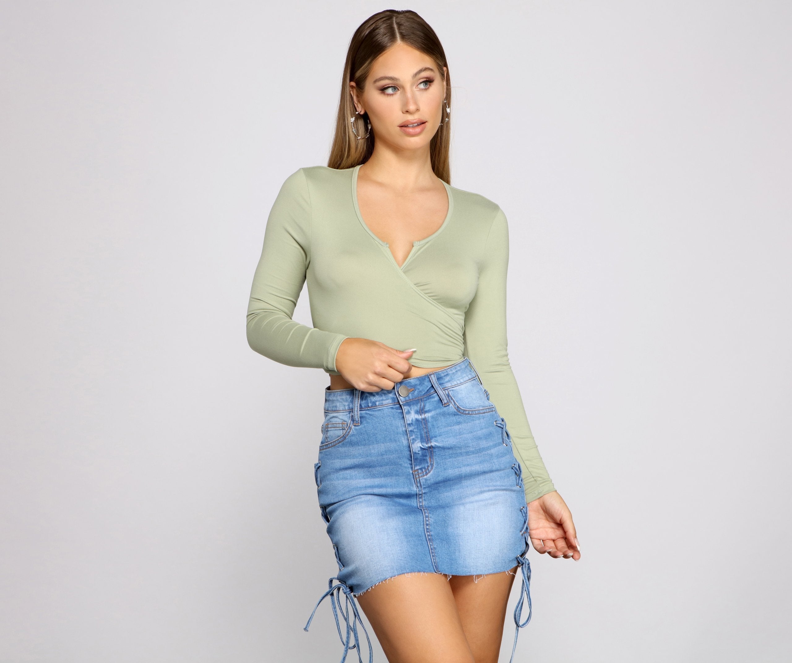 Falling For Basics Tie-Front Top - Lady Occasions