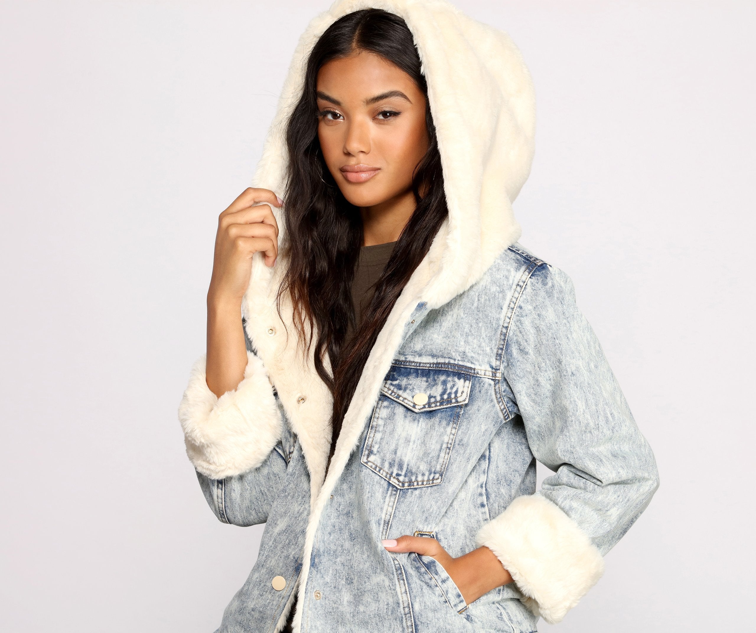 Faux-Ever Stylin' Denim Jacket - Lady Occasions