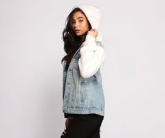 Cozy Casual Vibe Sherpa Denim Jacket - Lady Occasions
