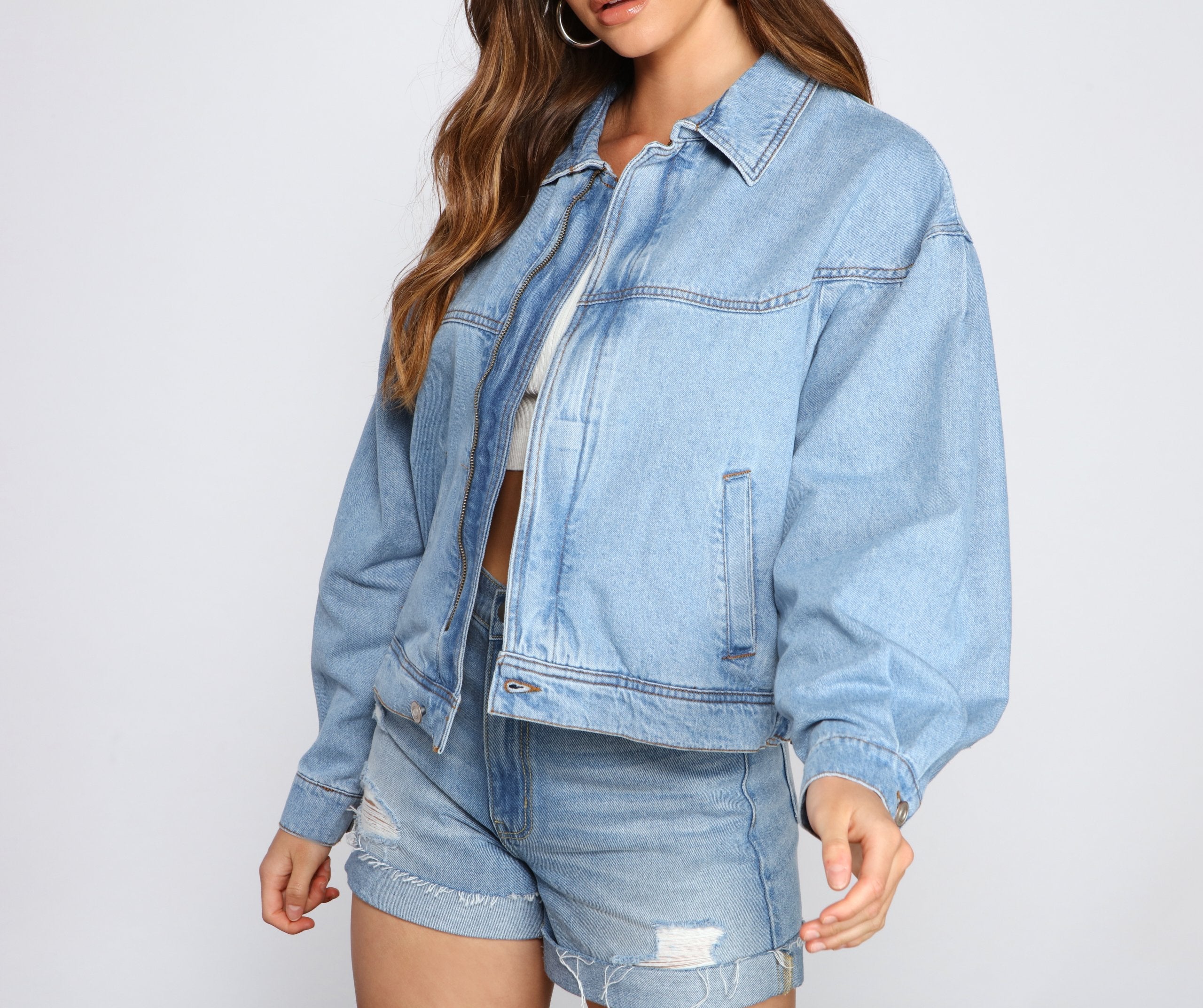 Casual Trendsetter Oversized Denim Jacket - Lady Occasions