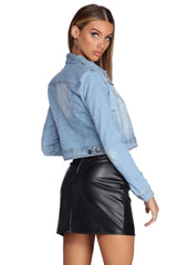 Cropped And Chic Denim Jacket - Lady Occasions