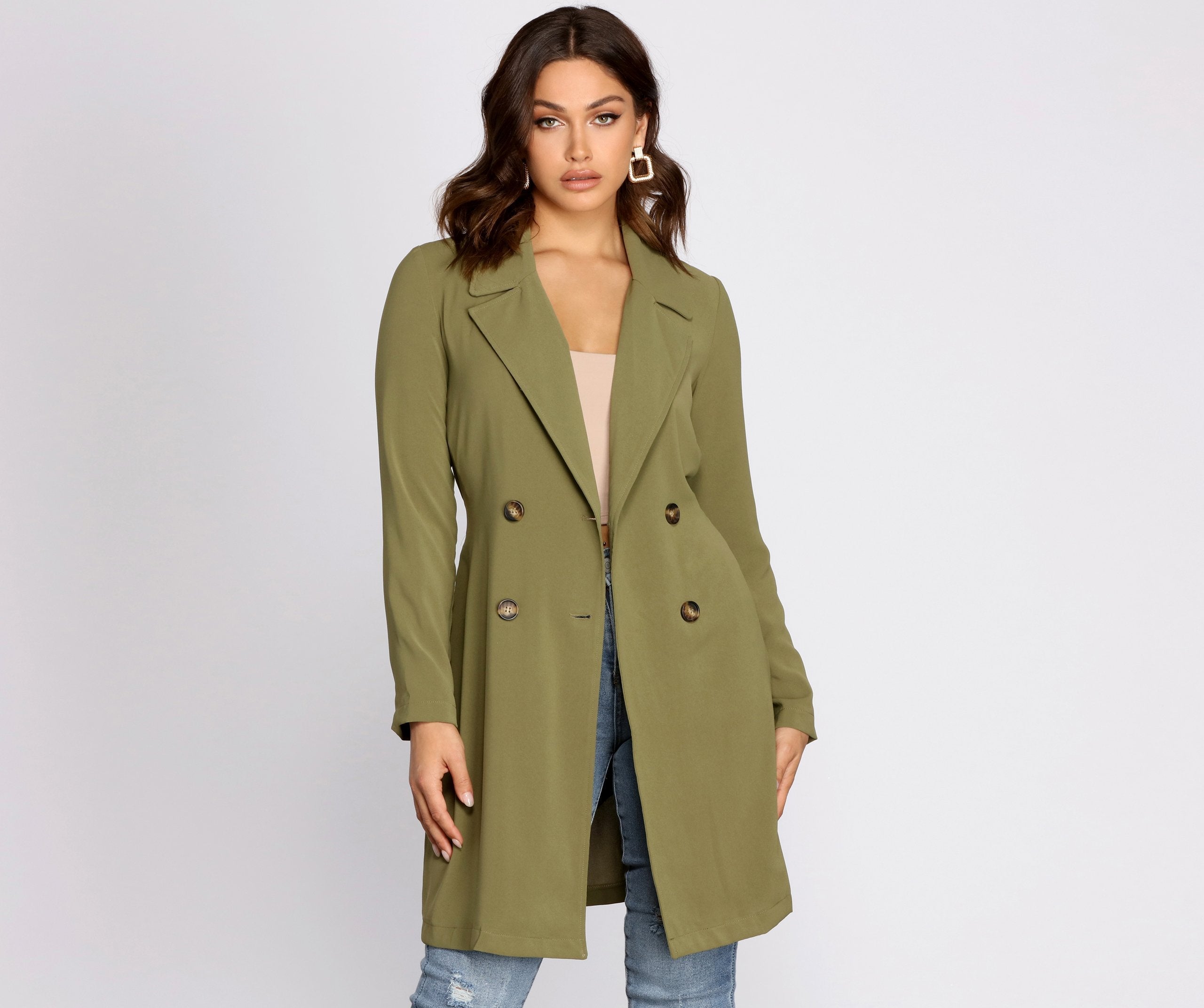 Cosmopolitan Chic Belted Trench Coat - Lady Occasions