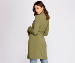 Cosmopolitan Chic Belted Trench Coat - Lady Occasions