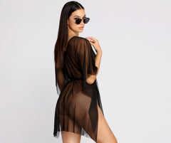 Chic And Sheer Mesh Kimono - Lady Occasions