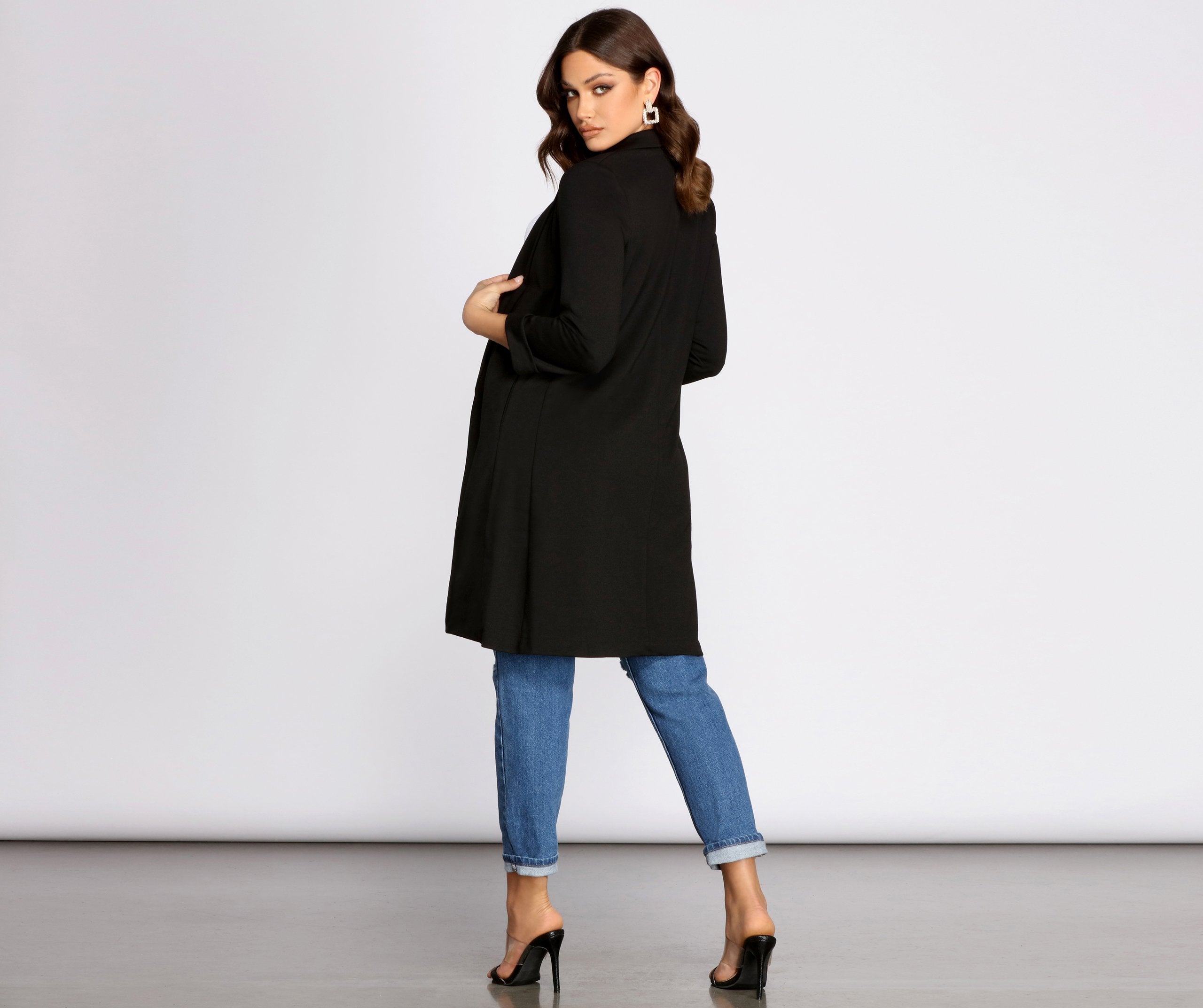 Makin' Major Moves Long Line Blazer - Lady Occasions