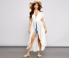 Flirty And Fluttery Chiffon High Low Duster - Lady Occasions