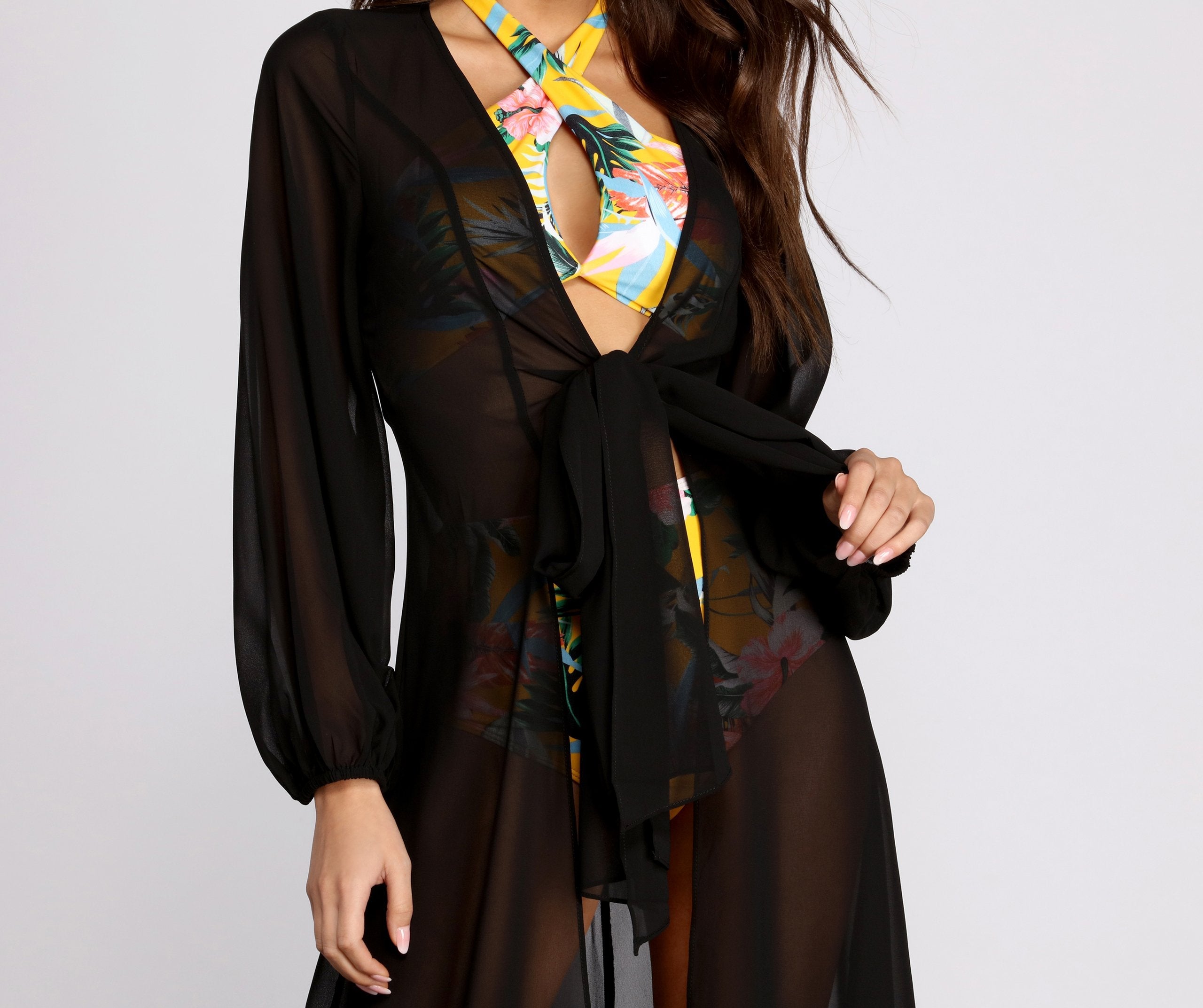 See Right Through You Long Sheer Duster - Lady Occasions