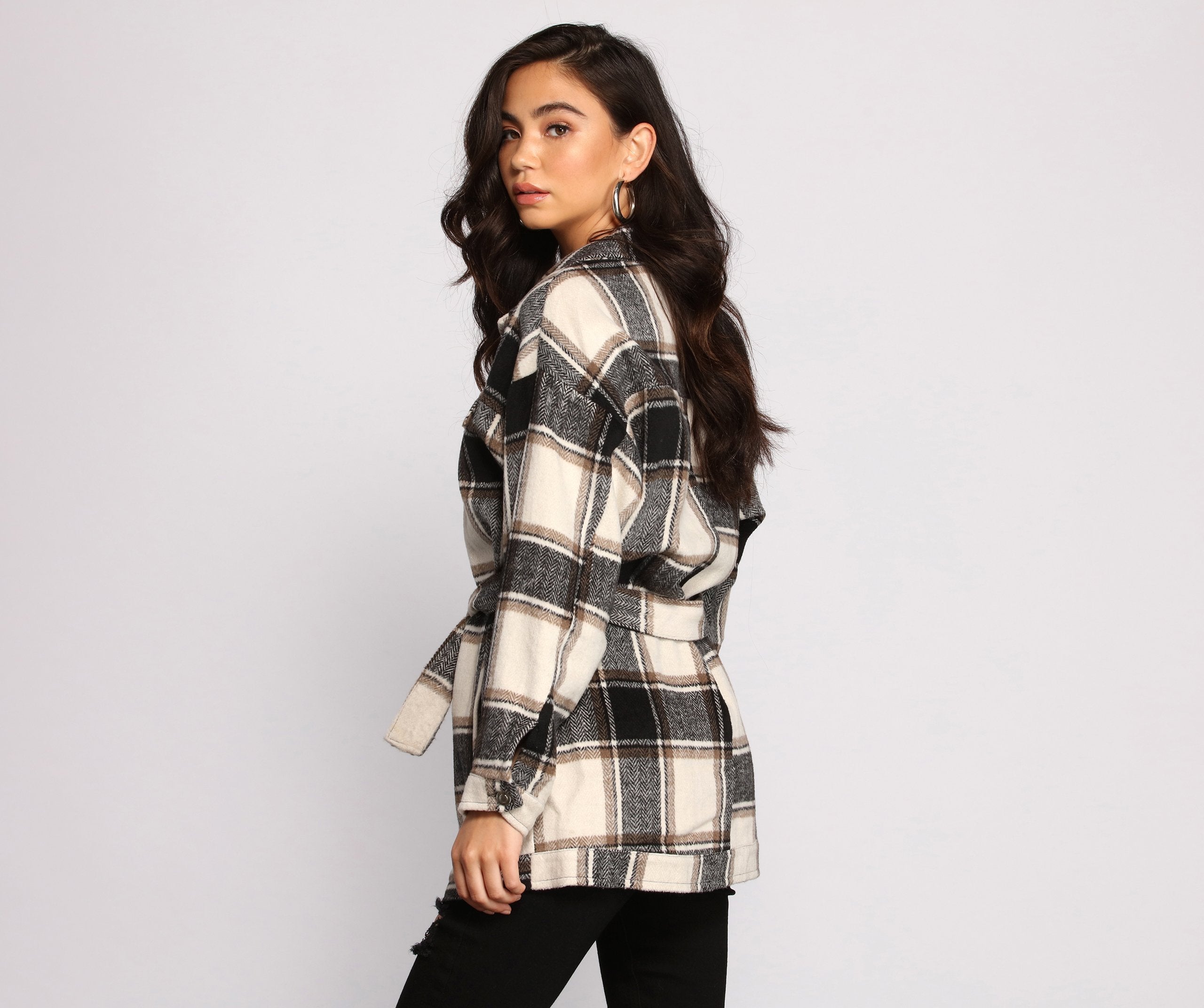 The One Belted Flannel Jacket - Lady Occasions