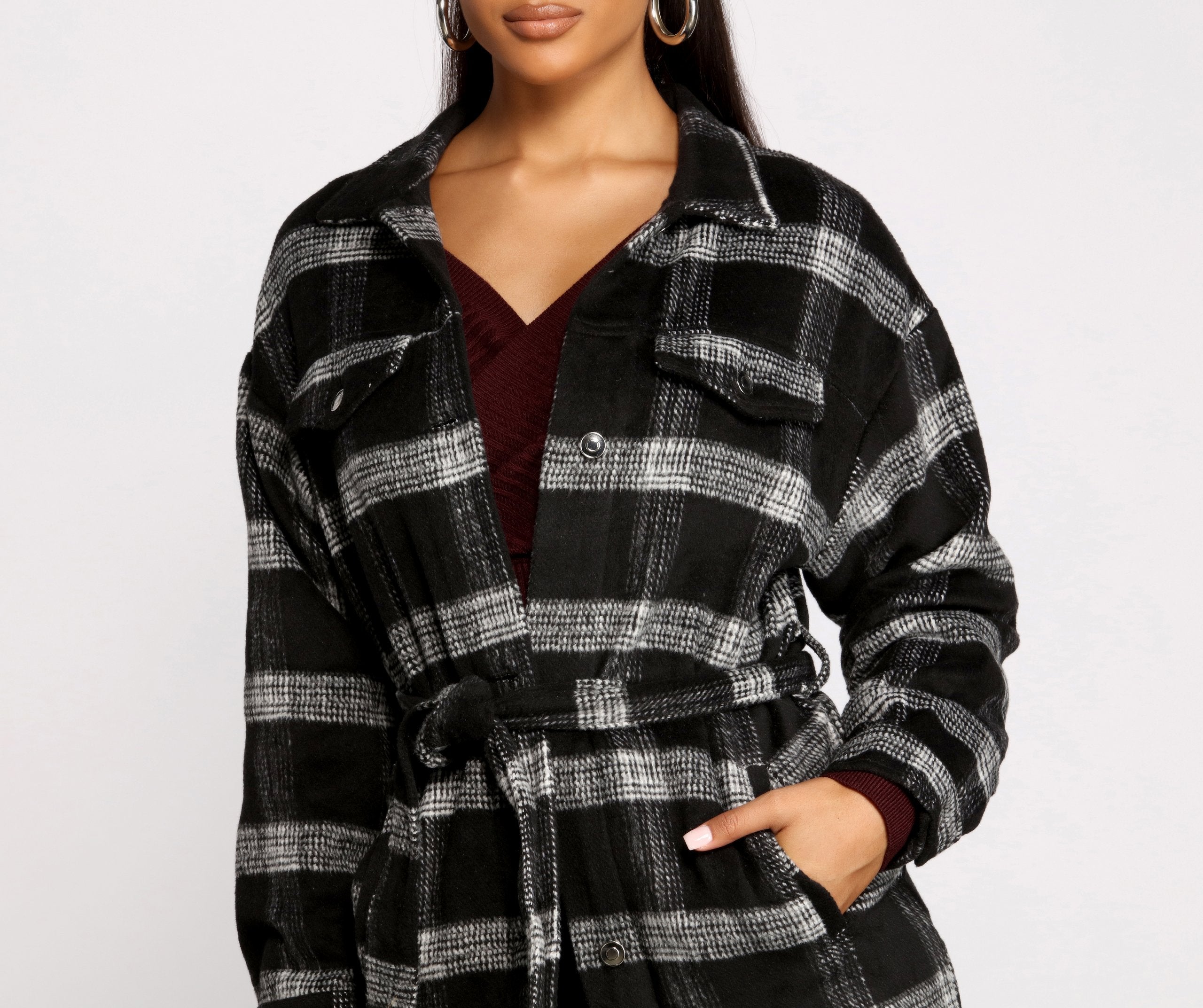 The One Belted Flannel Jacket - Lady Occasions