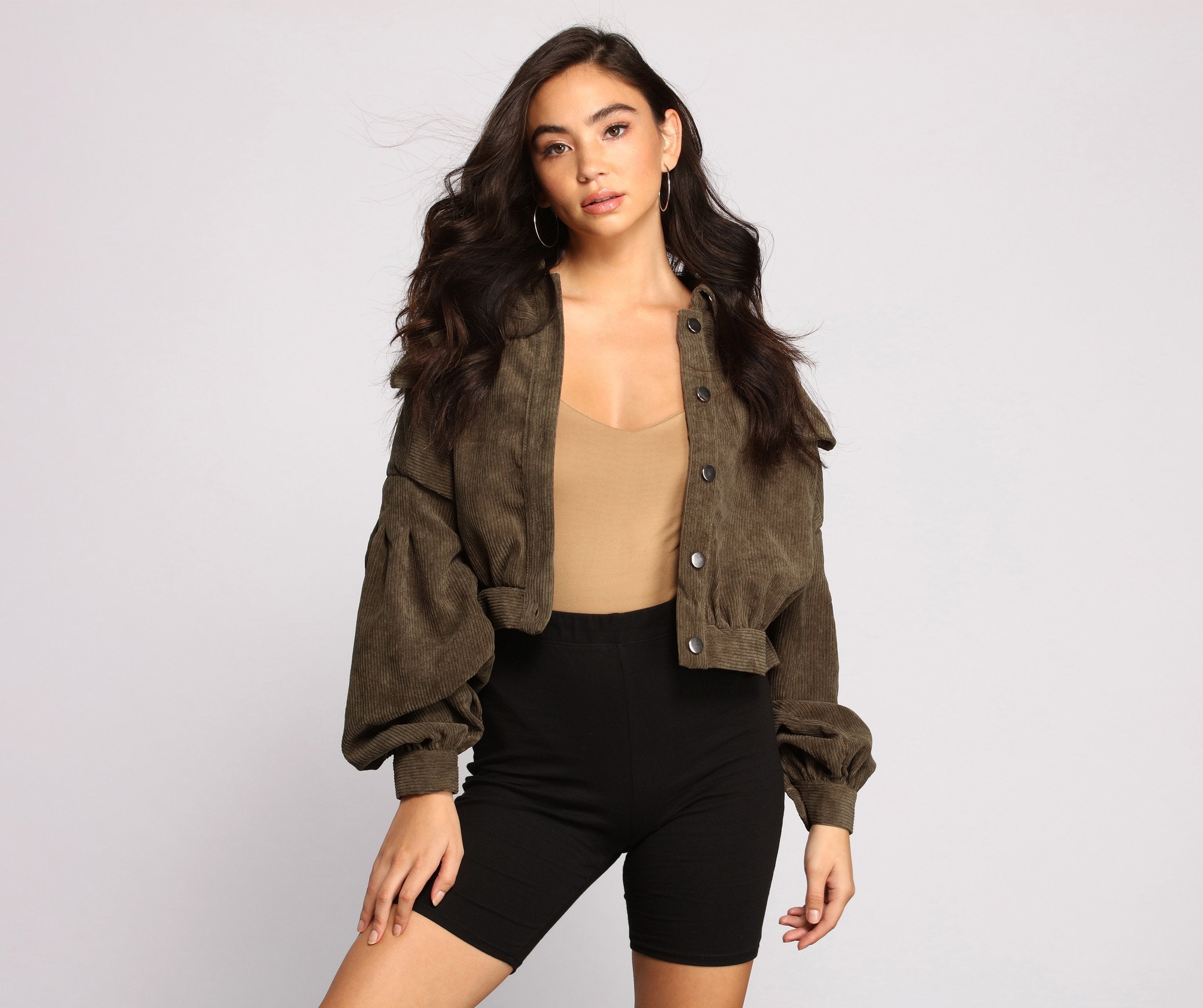 Casually Cute Button-Front Corduroy Jacket - Lady Occasions