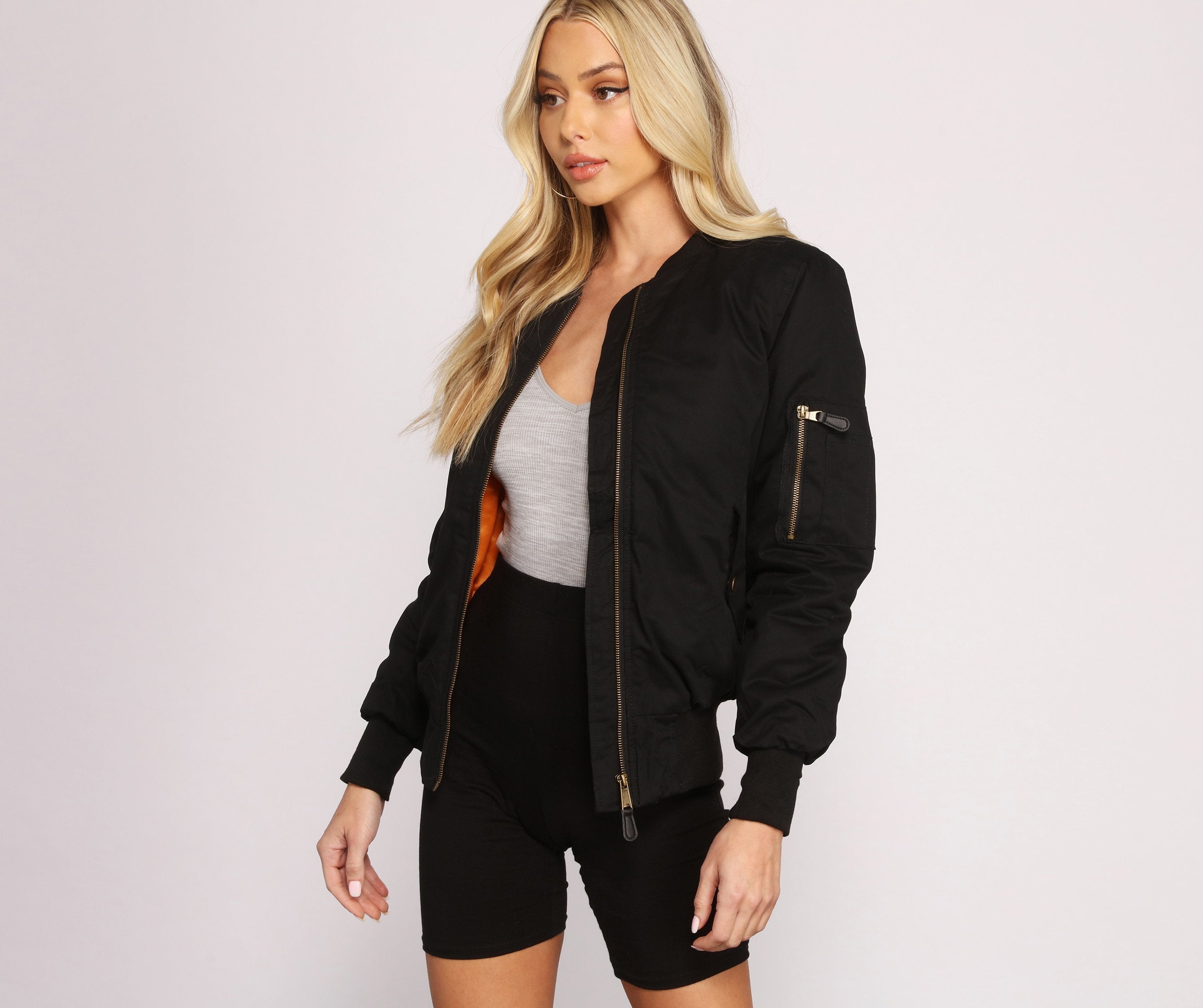 Edgy Chic Bomber Jacket - Lady Occasions