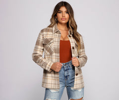Cozy Plaid Oversized Shacket - Lady Occasions