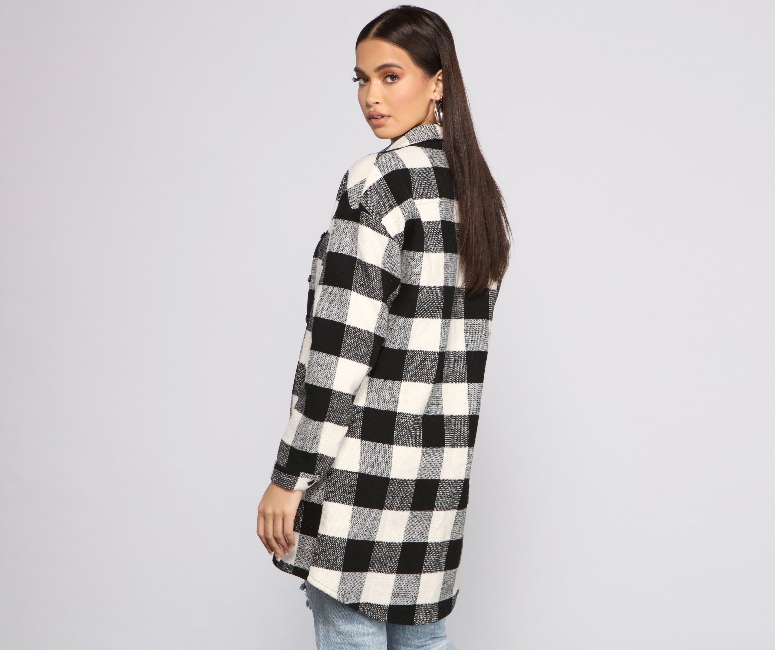 Bet On It Oversized Plaid Shacket - Lady Occasions