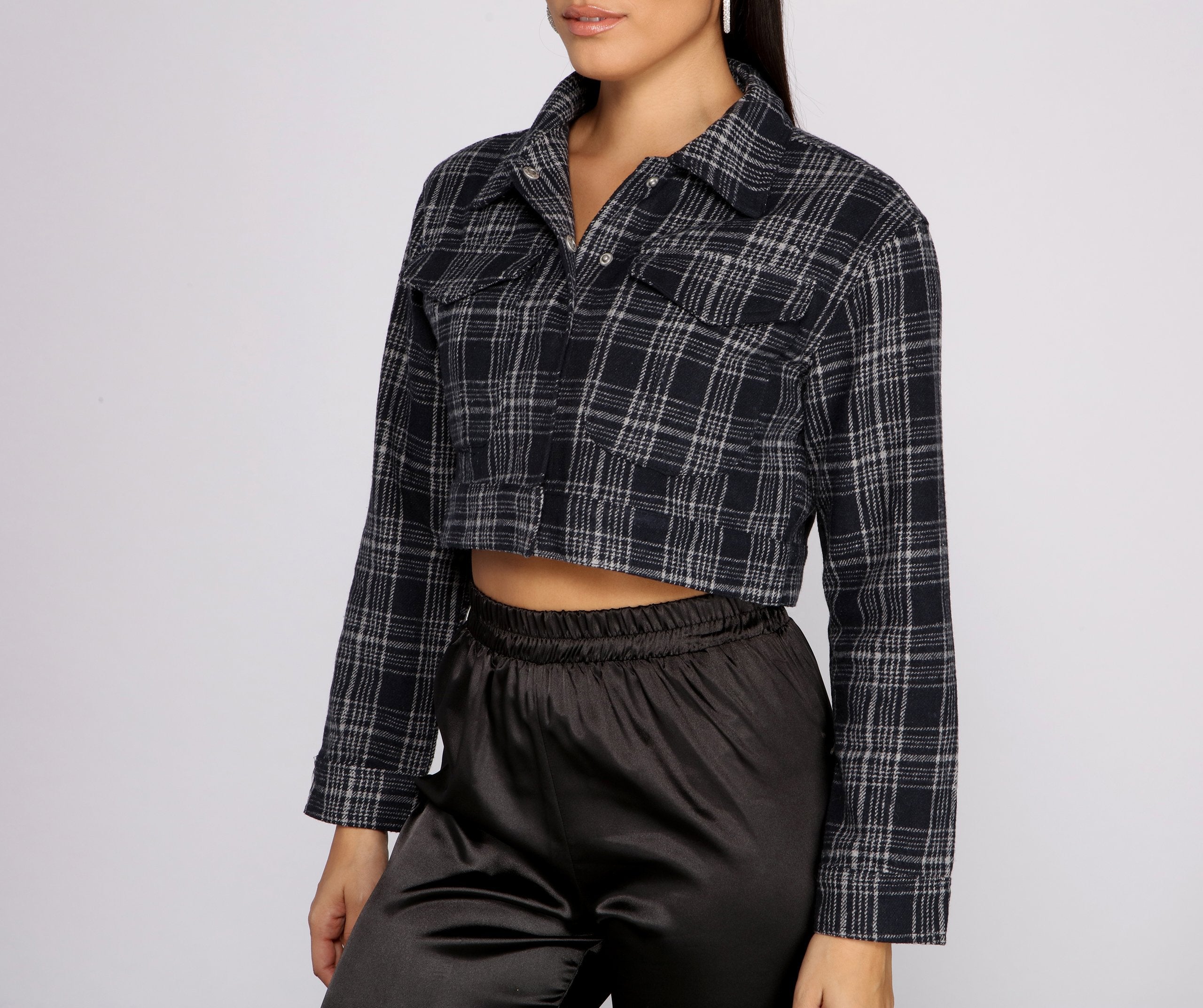 All About The Plaid Cropped Jacket - Lady Occasions