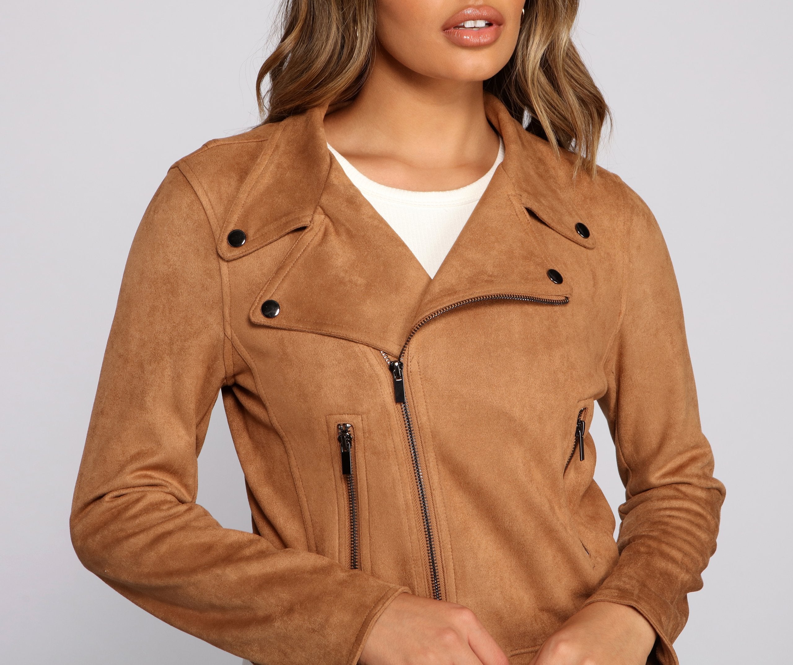 Forever Fashionista Faux Suede Moto Jacket - Lady Occasions