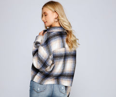 Cozy Vibes Plaid Shacket - Lady Occasions