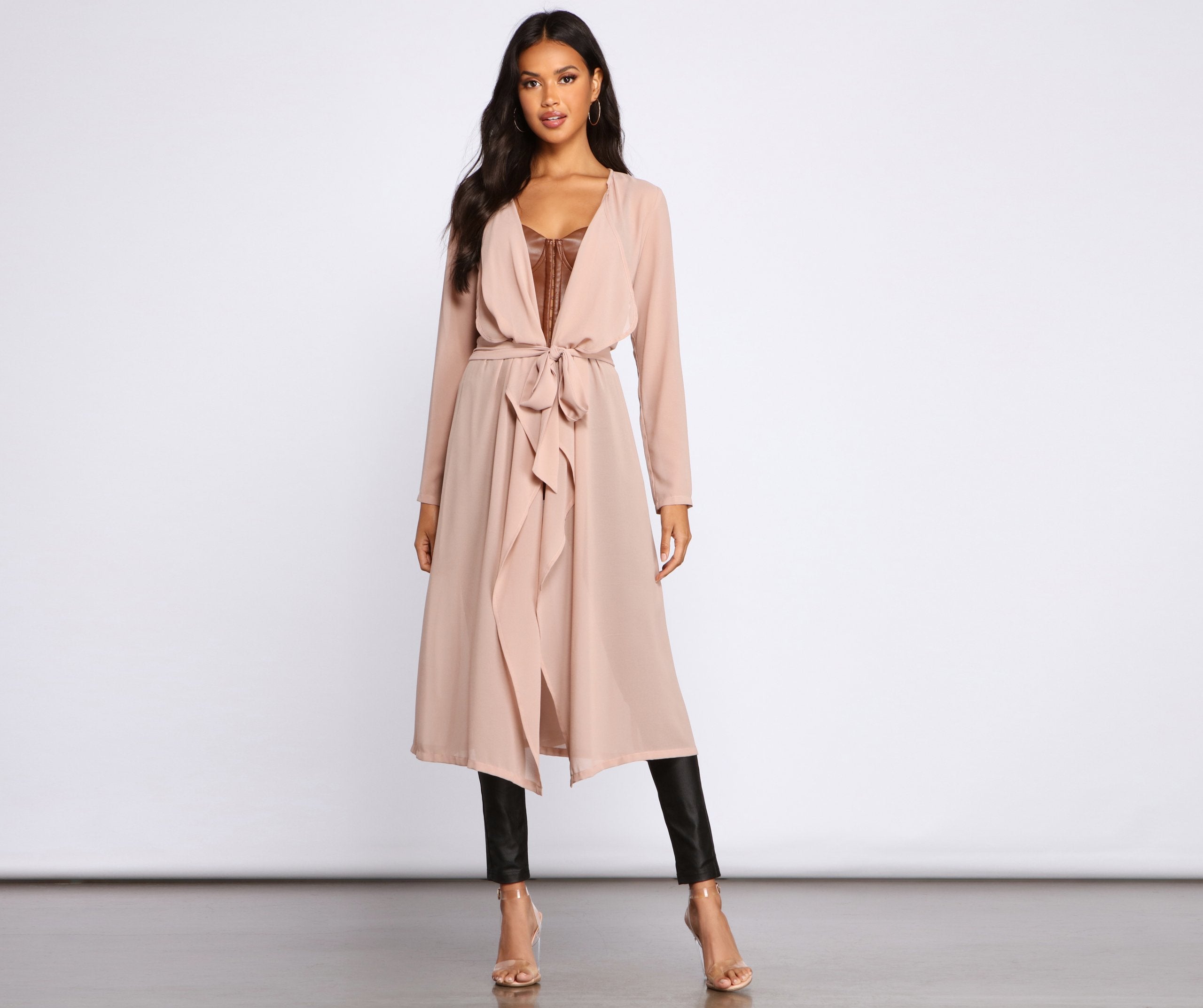 Chic Staple Chiffon Trench - Lady Occasions