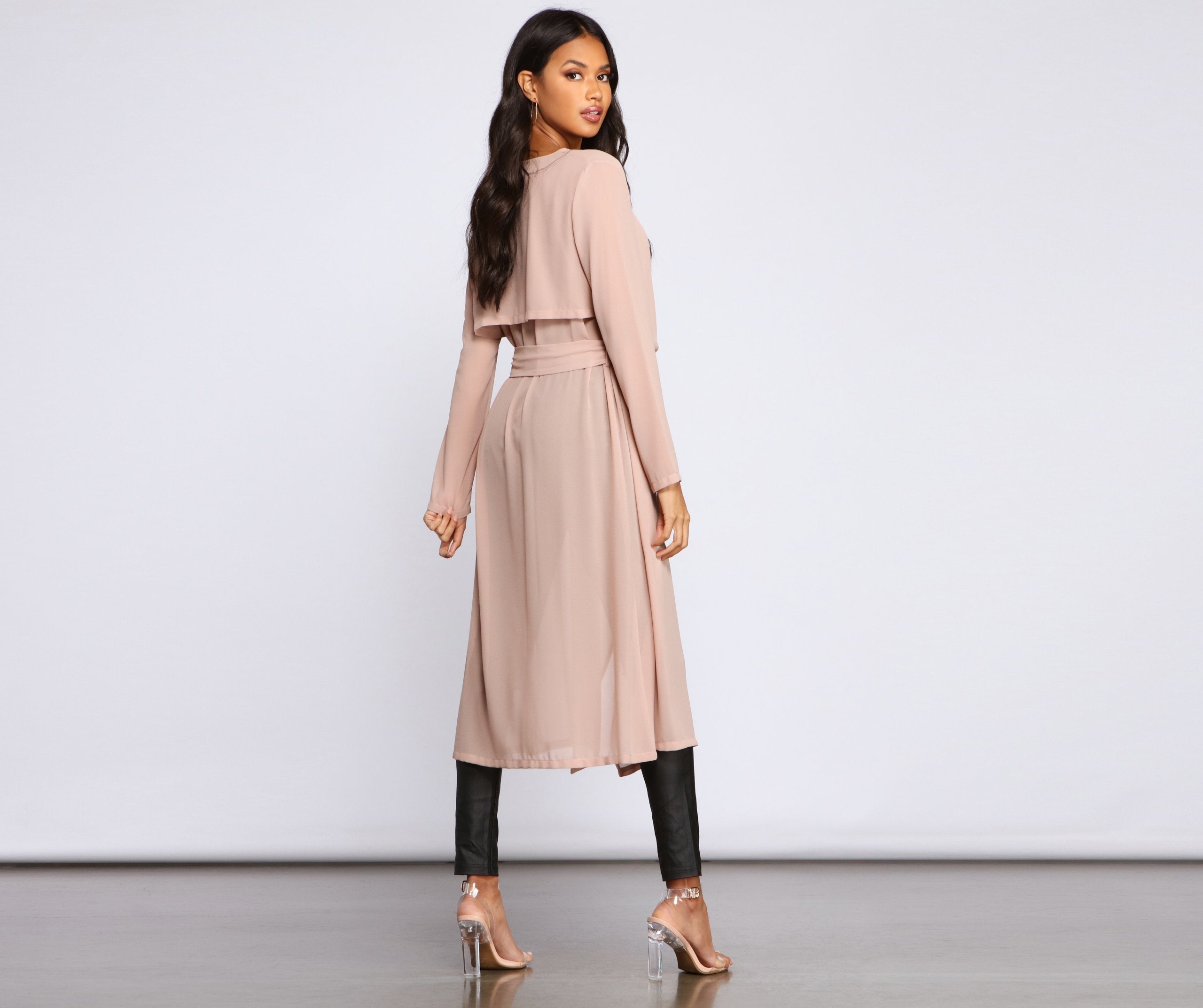 Chic Staple Chiffon Trench - Lady Occasions