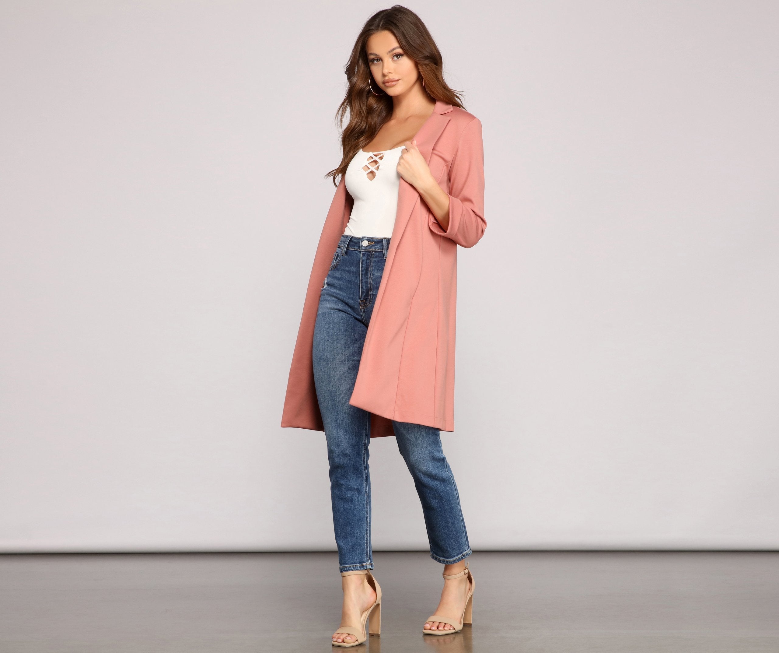 Makin' Major Moves Long Line Blazer - Lady Occasions