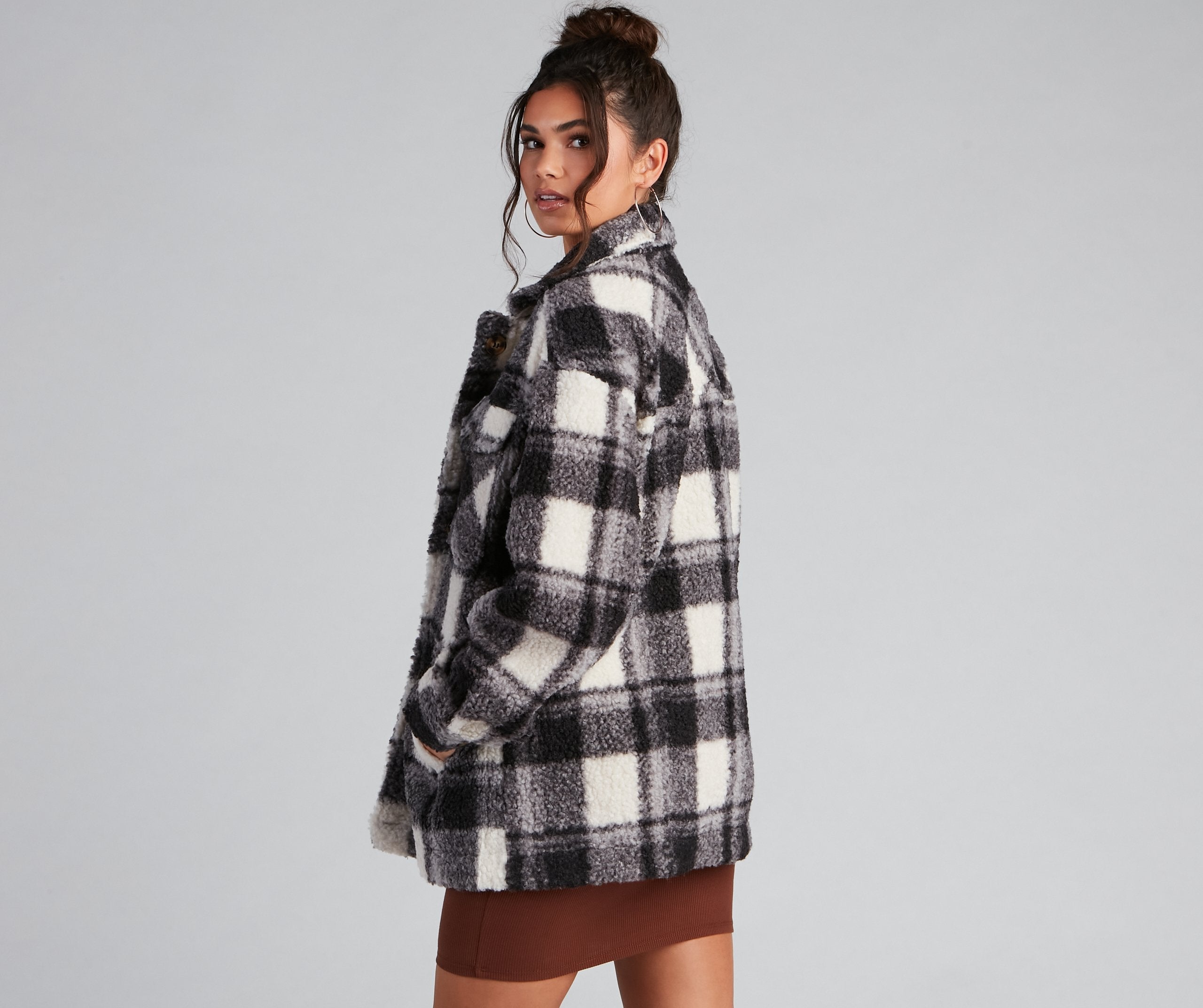 Cozy Layers Plaid Sherpa Shacket - Lady Occasions