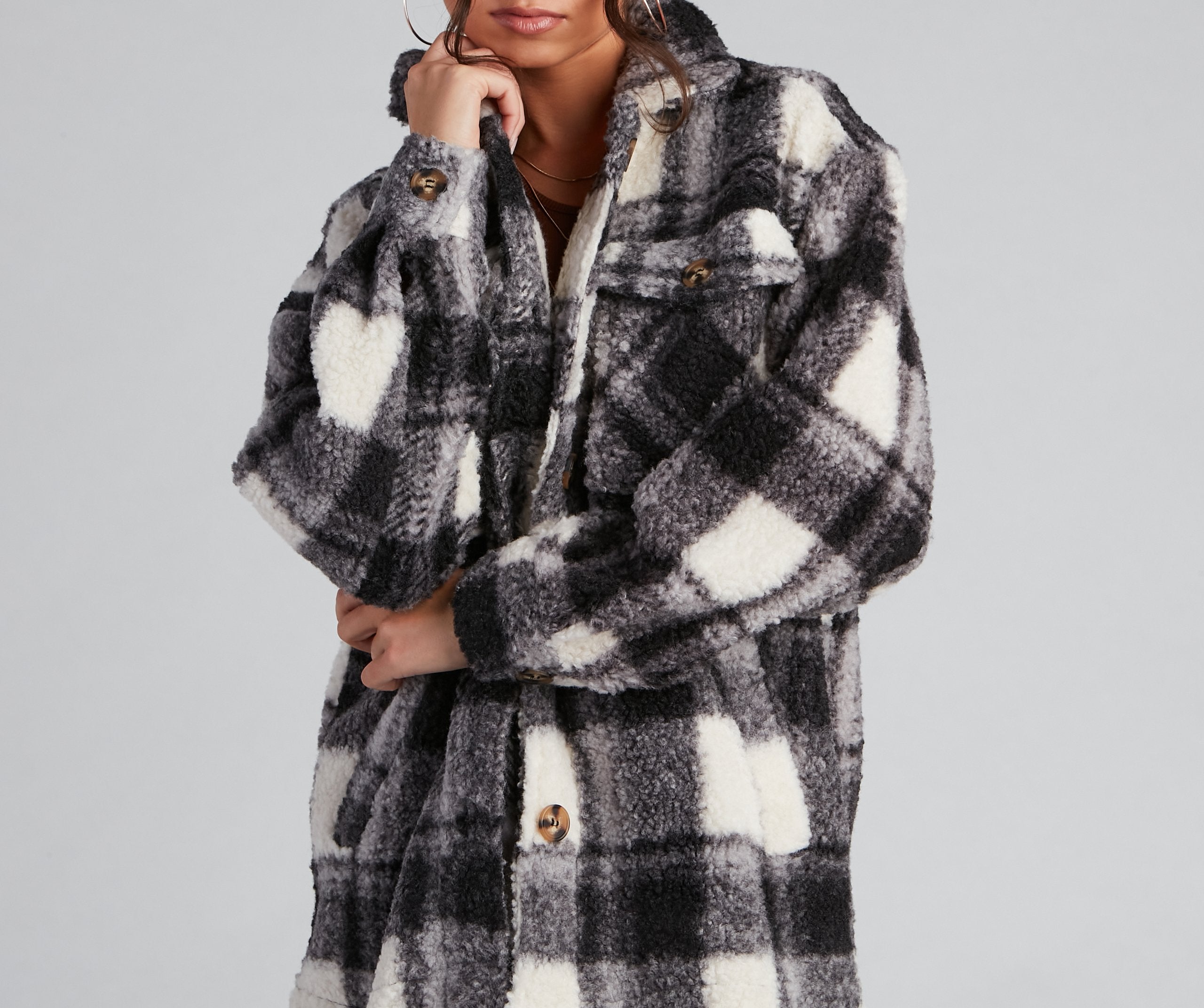 Cozy Layers Plaid Sherpa Shacket - Lady Occasions