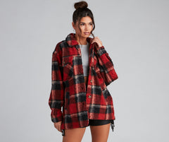 Cozy Layers Plaid Sherpa Shacket - Lady Occasions