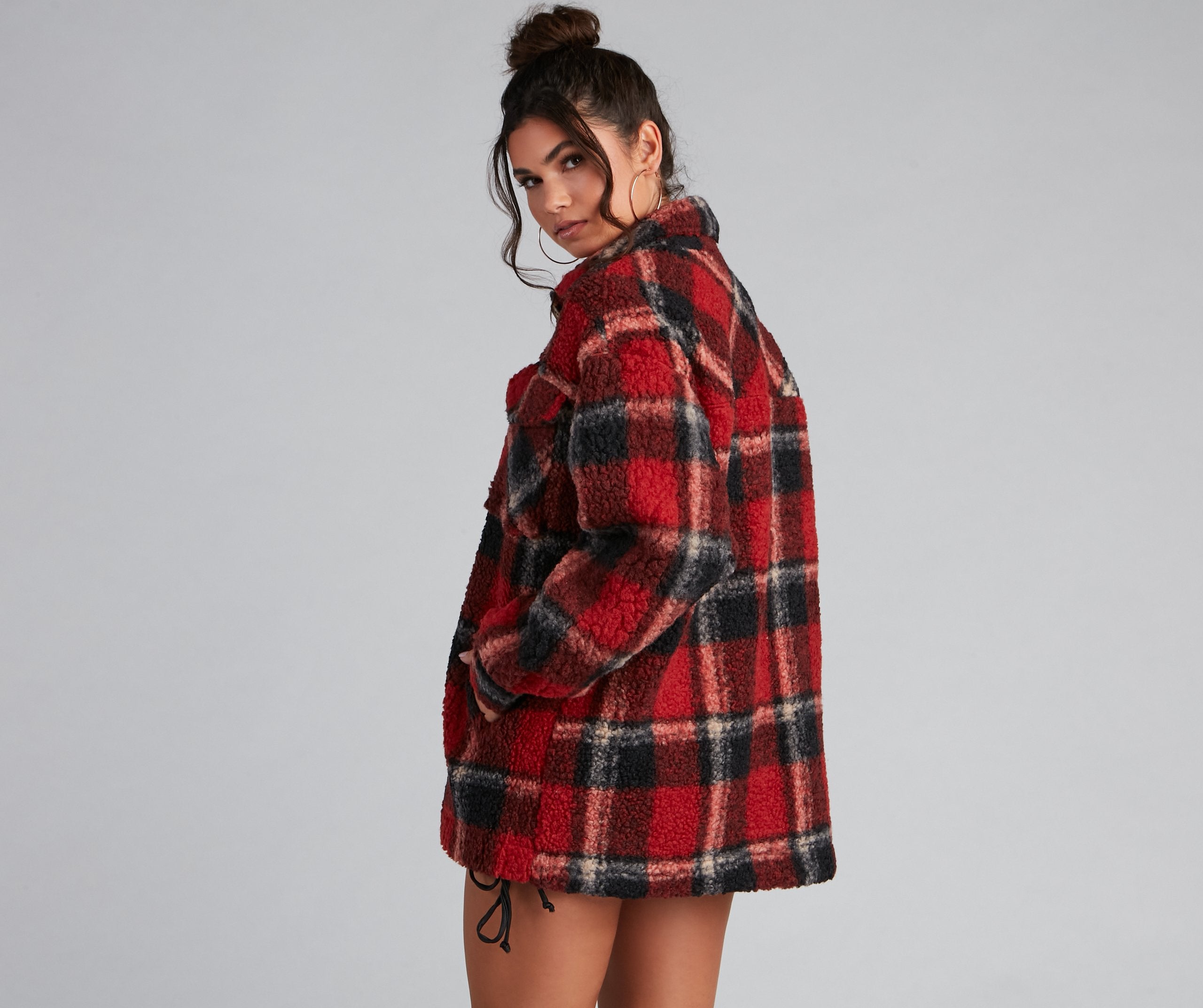 Cozy Layers Plaid Sherpa Shacket - Lady Occasions