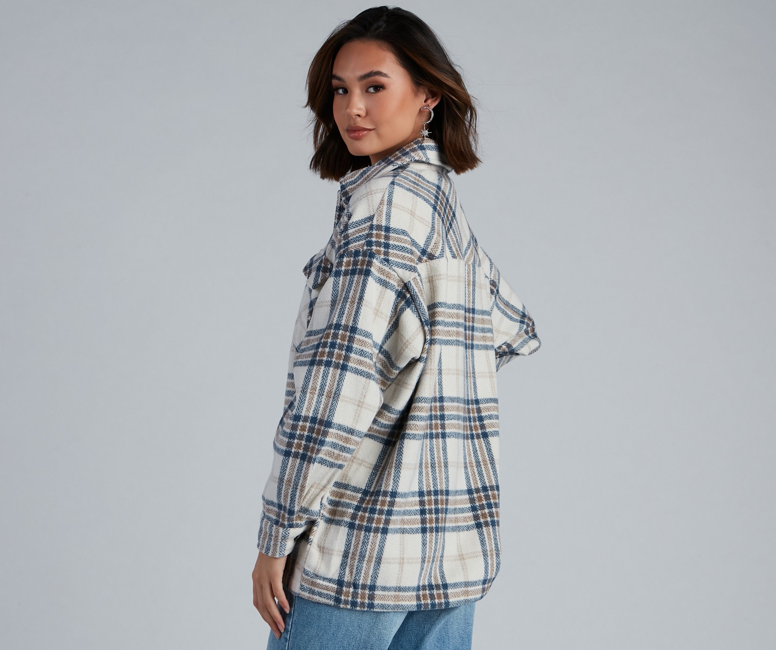 Chill Out Plaid Shacket - Lady Occasions