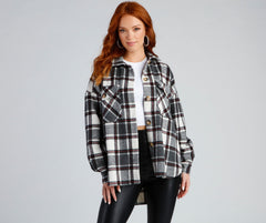 Casual Vibes Only Plaid Shacket - Lady Occasions